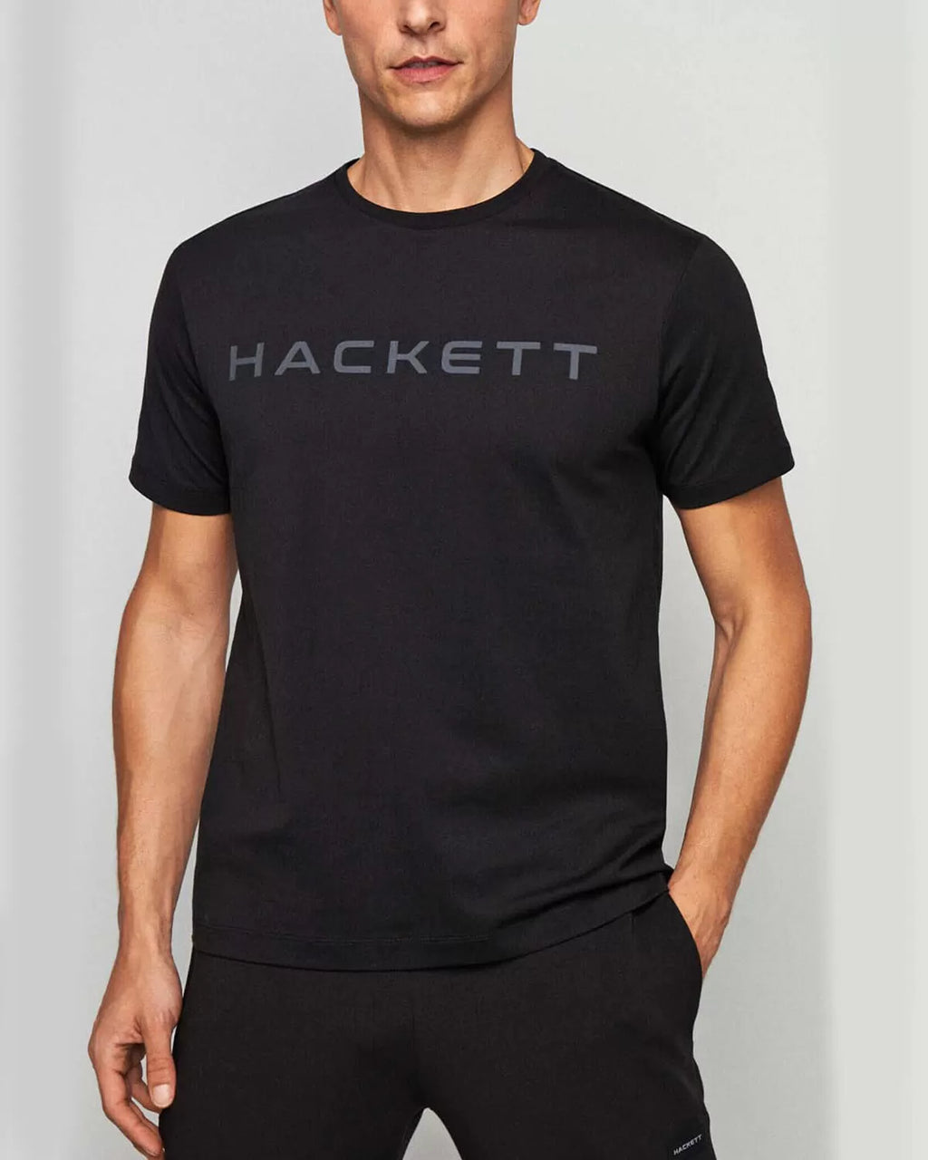CAMISETA-TSHIRT HACKETT LONDON NEGRO GRIS ALGODON (HM500713-9DU)