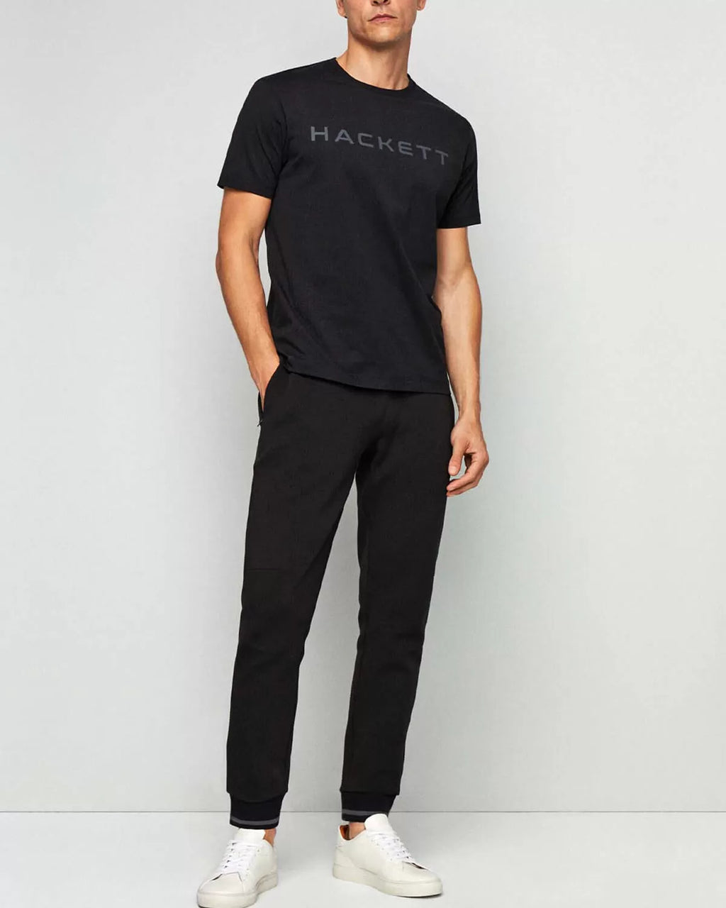 CAMISETA-TSHIRT HACKETT LONDON NEGRO GRIS ALGODON (HM500713-9DU)