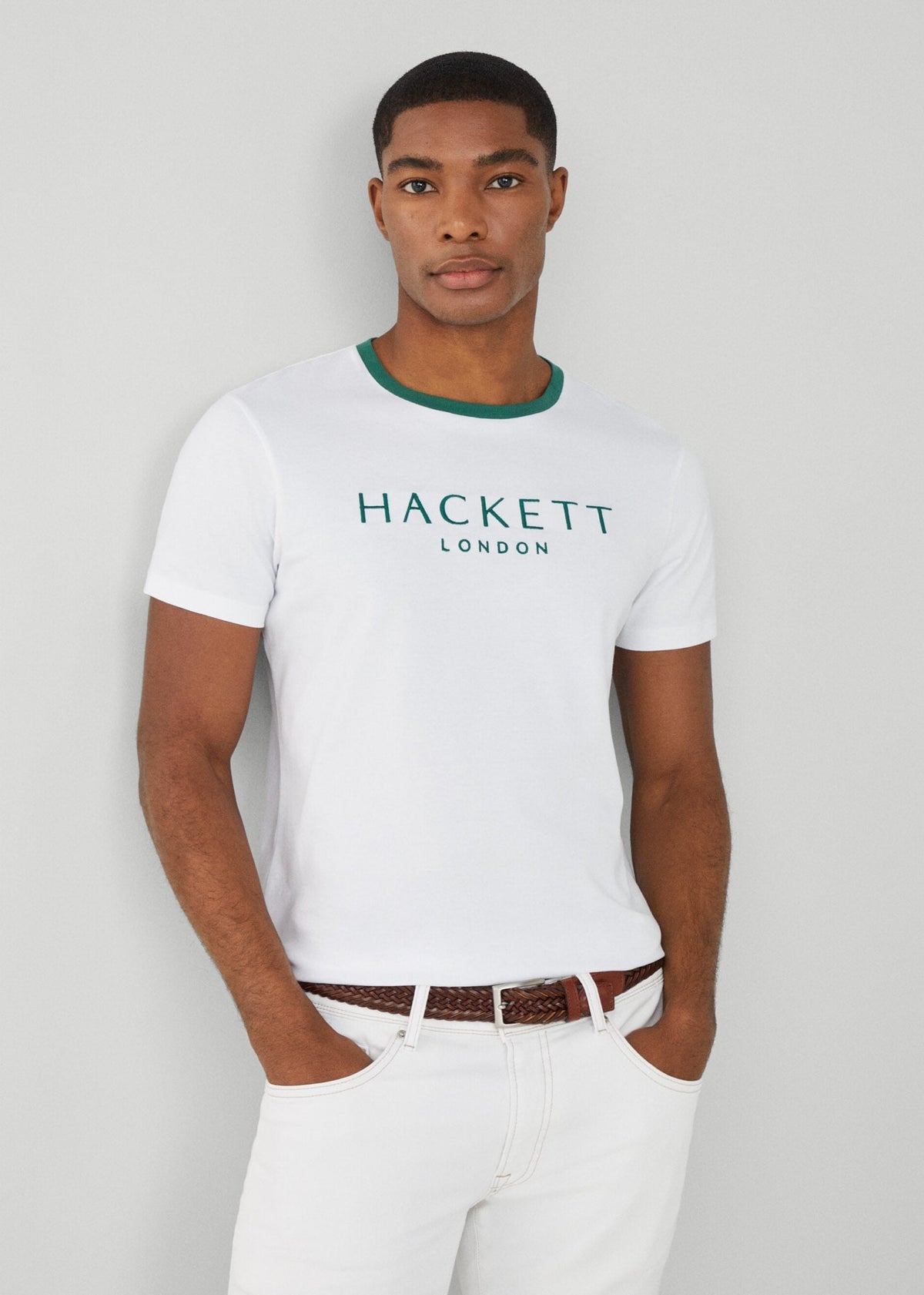 CAMISETA-TSHIRT HACKETT LONDON BLANCO ALGODON (HM500797-800)