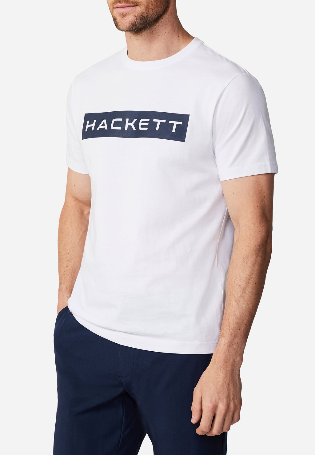 Camiseta Blanca Con Logotipo Rectangular H.