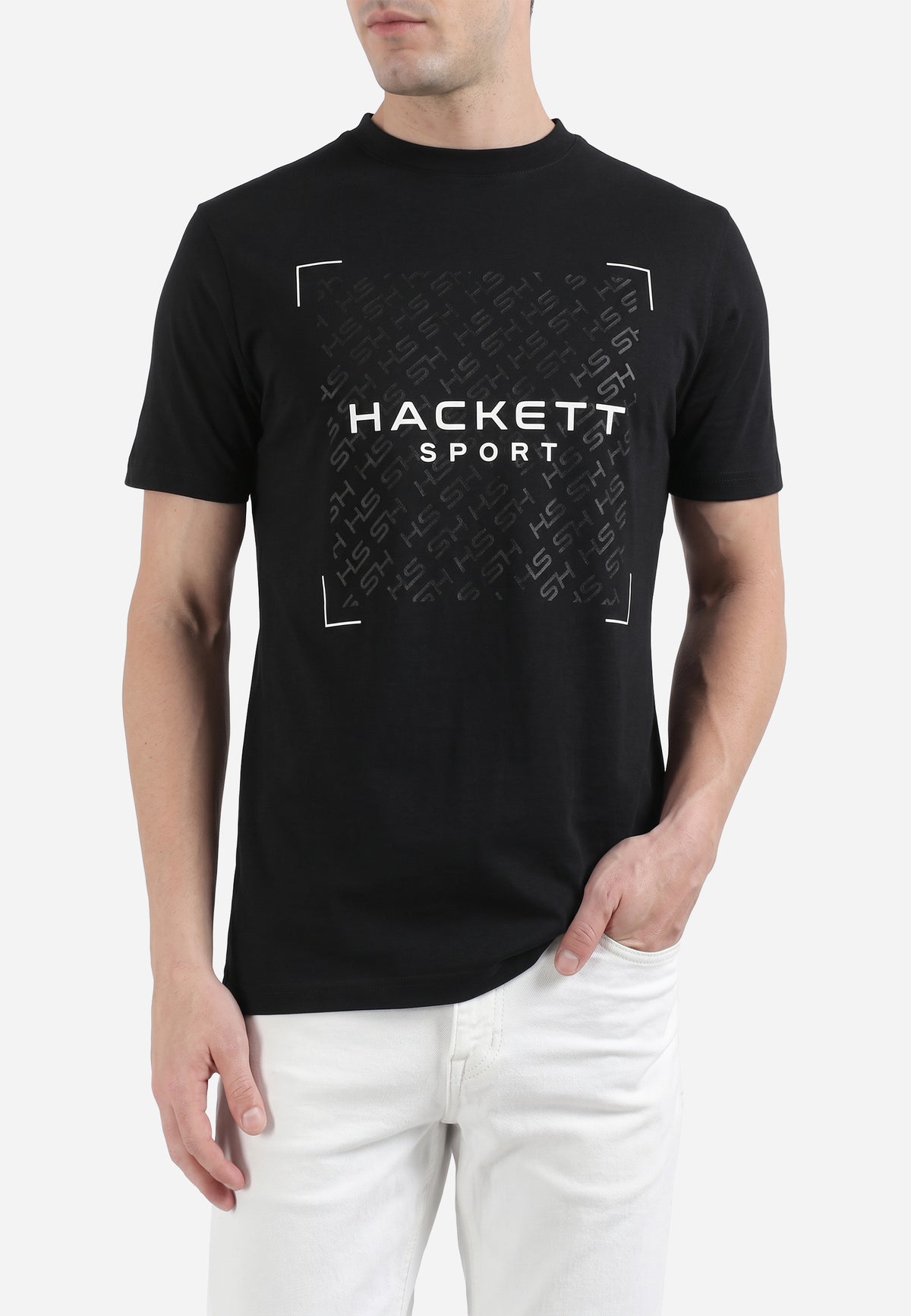 Camiseta Negra Con Estampado H.