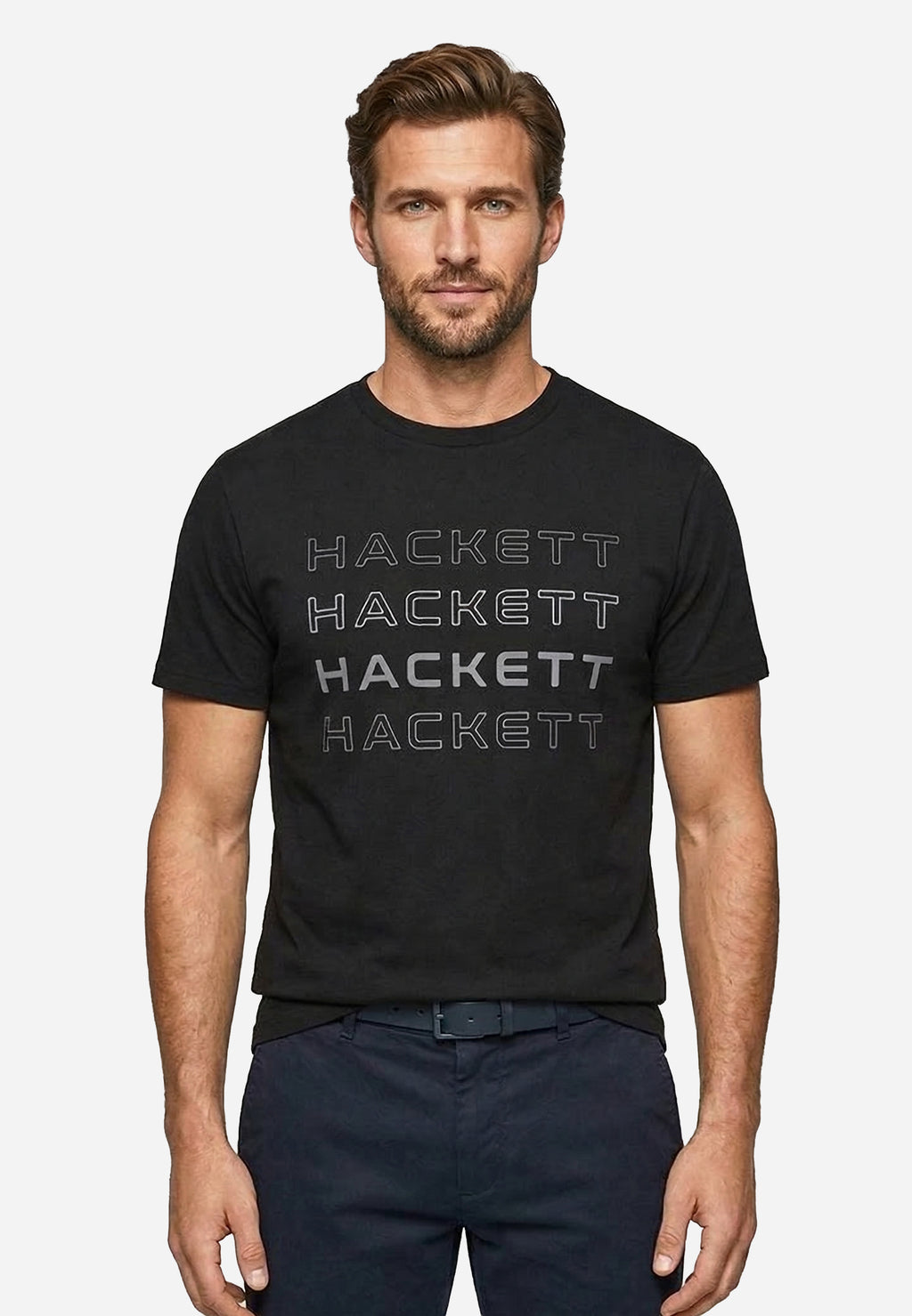 Camiseta Negra Diseño Hombre H.L.