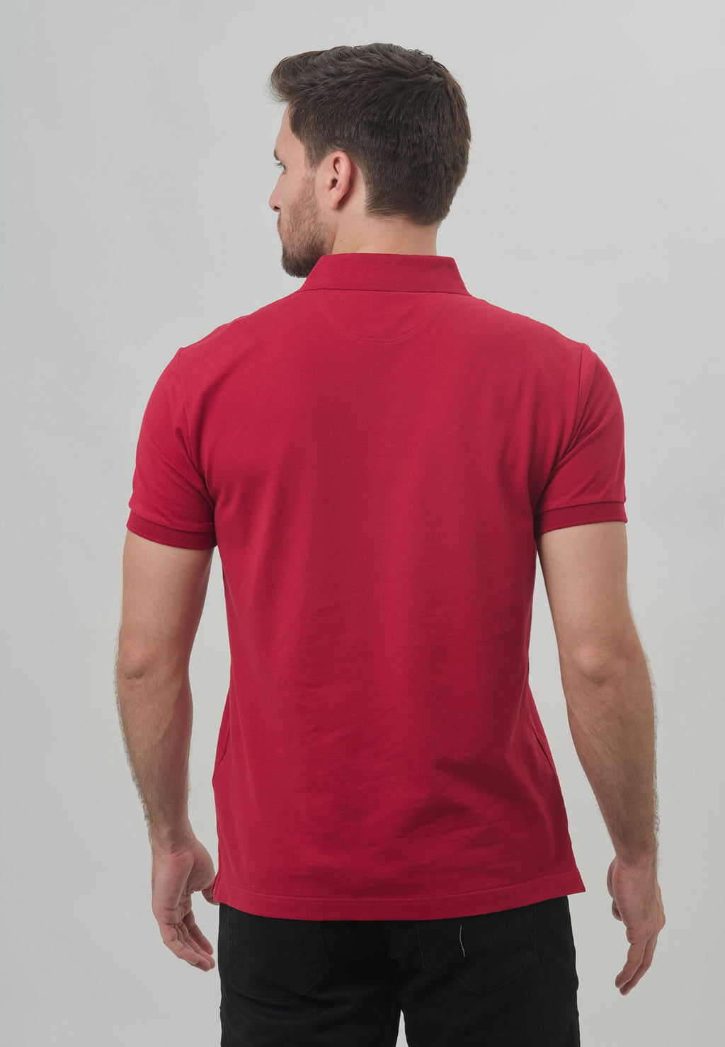 Camiseta Polo Hombre Roja Botones H&B