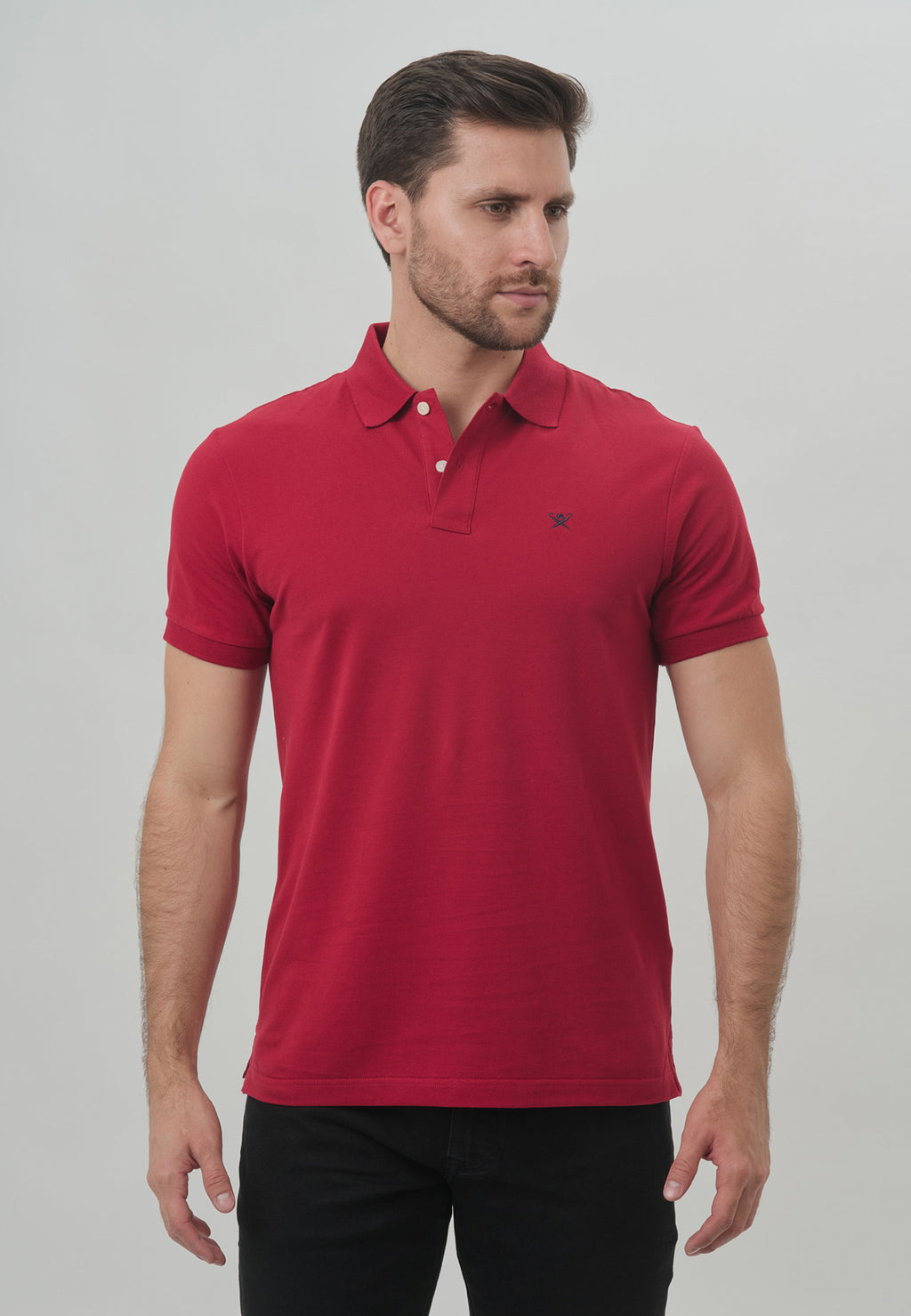 Camiseta Polo Hombre Roja Botones H&B