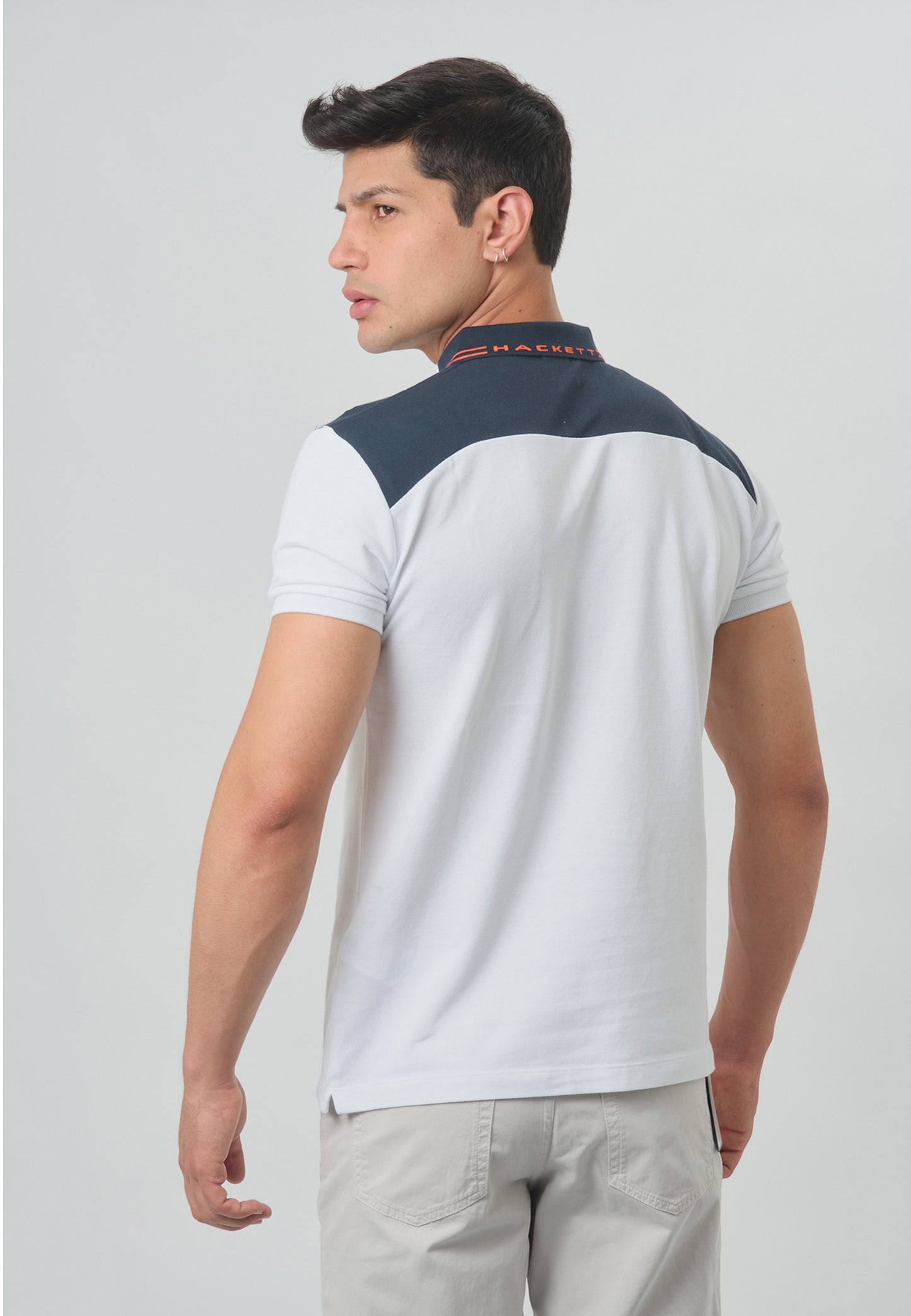 CAMISETA POLO  HACKETT BLANCO 100% ALGODÓNC(HM563094-800)