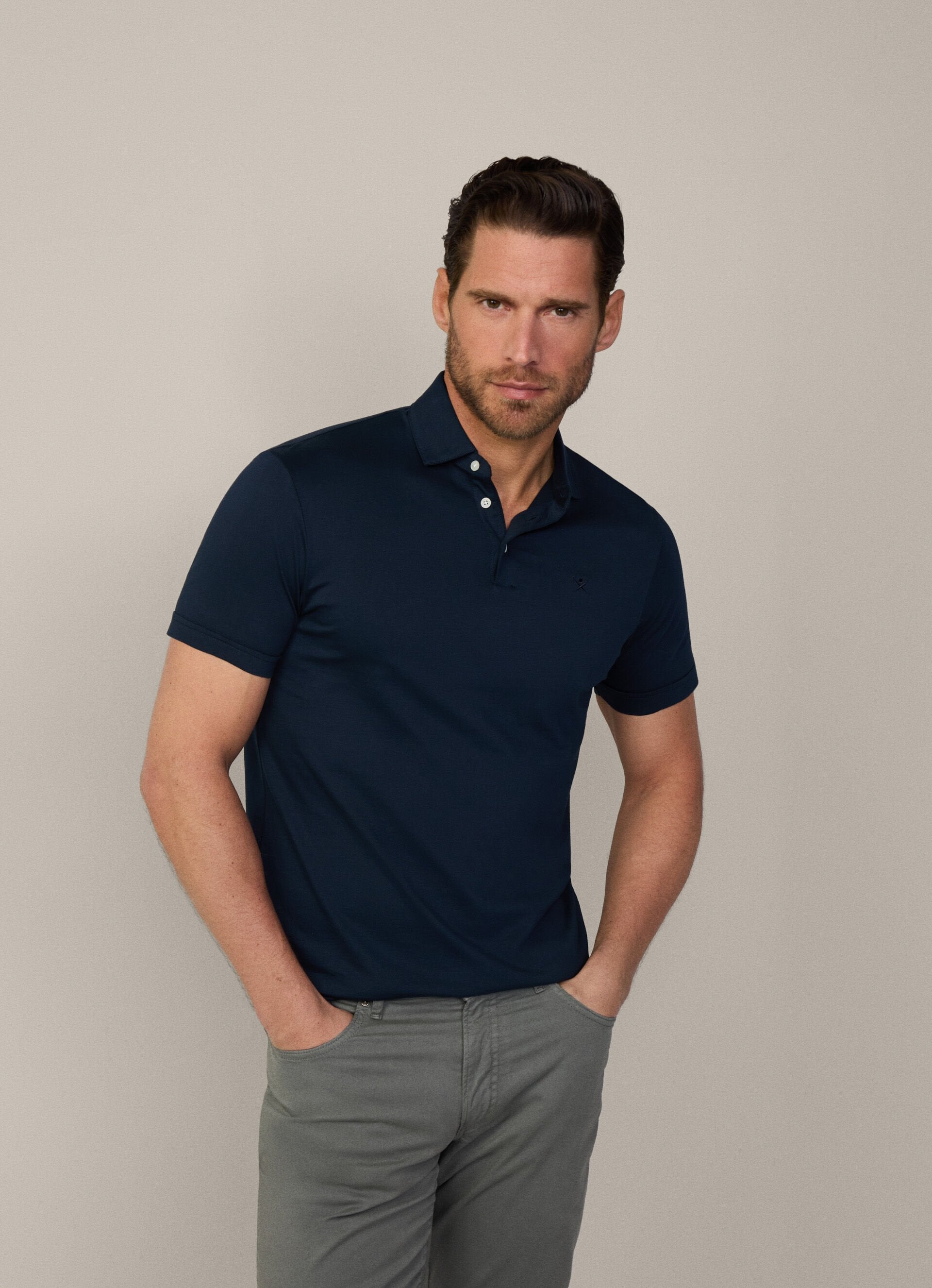Camisa Polo Hombre Azul marino H.L.