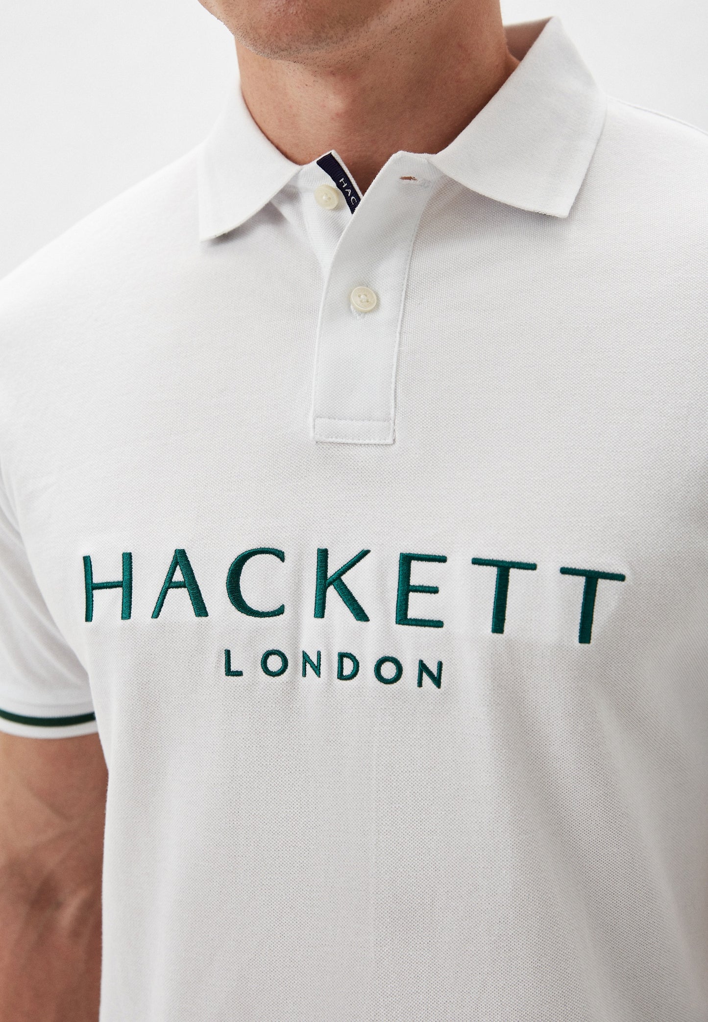 CAMISETA POLO HACKETT LONDON BLANCO ALGODON (HM563260-800)