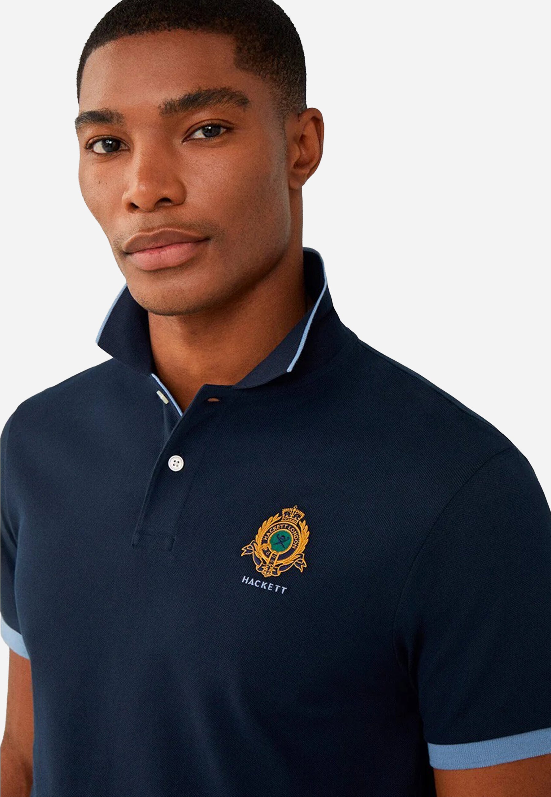 Camiseta Hombre Polo Negra H.L.