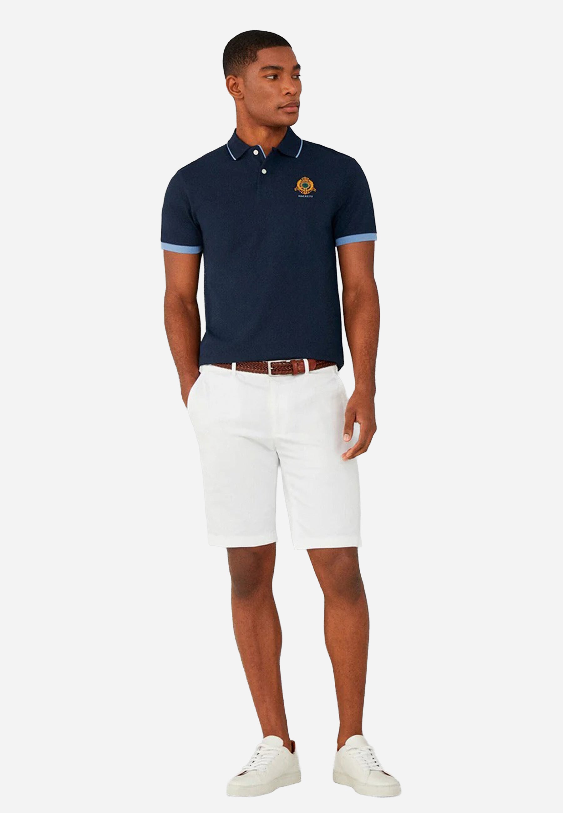 Camiseta Hombre Polo Negra H.L.