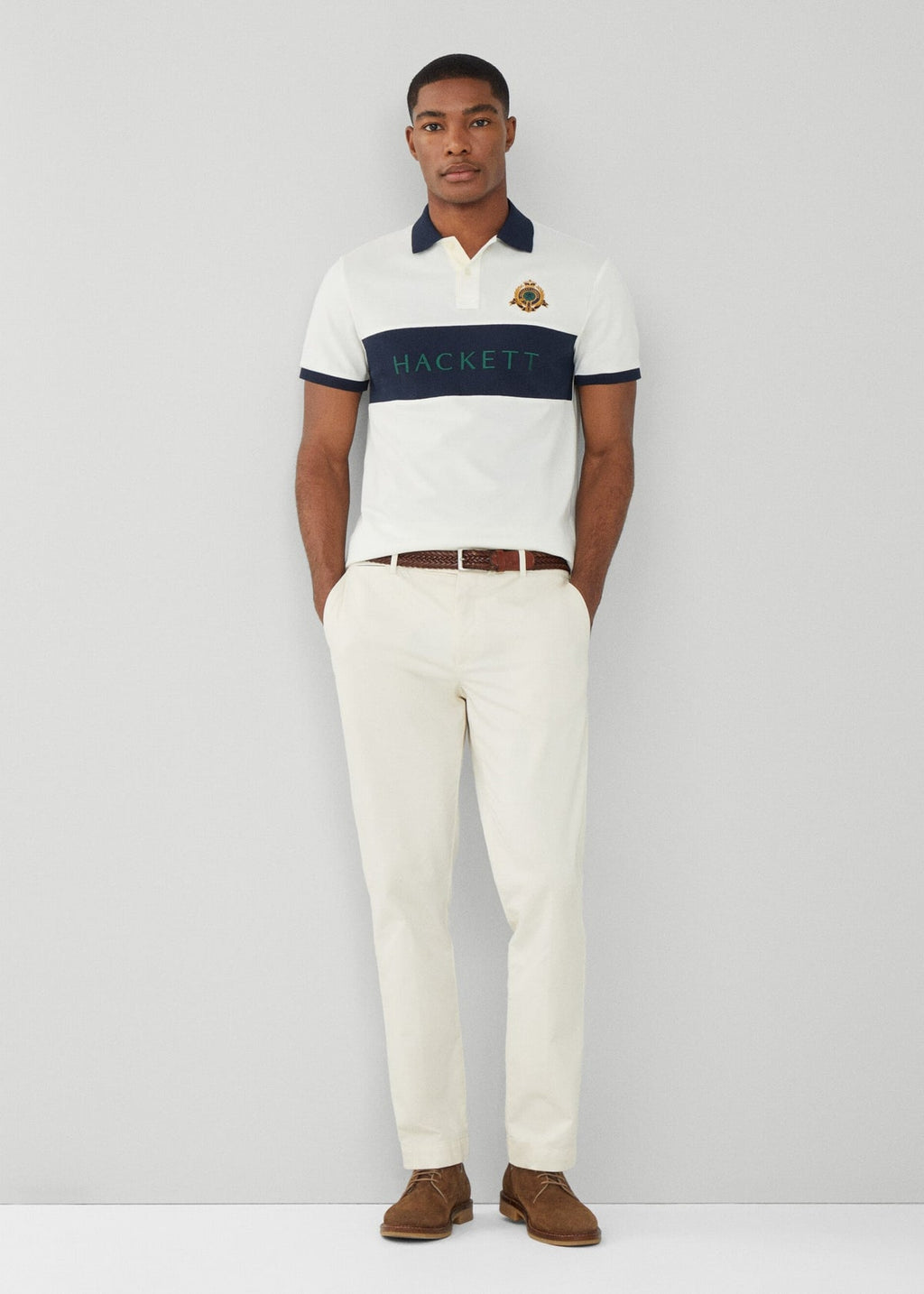 CAMISETA POLO HACKETT LONDON BLANCO ALGODON (HM563265-800)