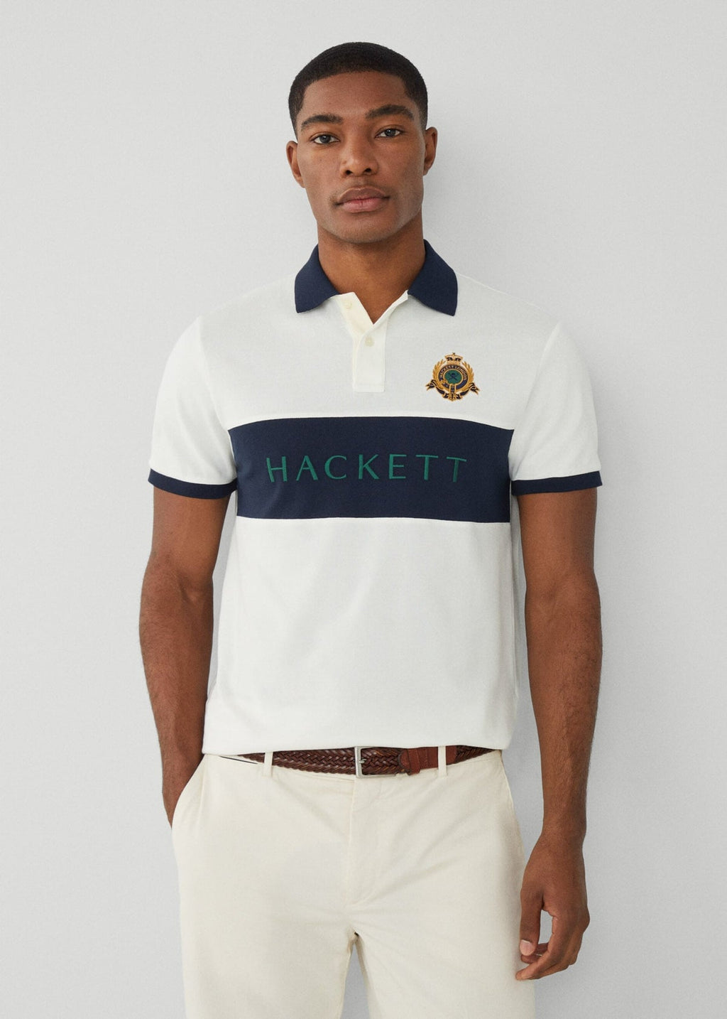 CAMISETA POLO HACKETT LONDON BLANCO ALGODON (HM563265-800)