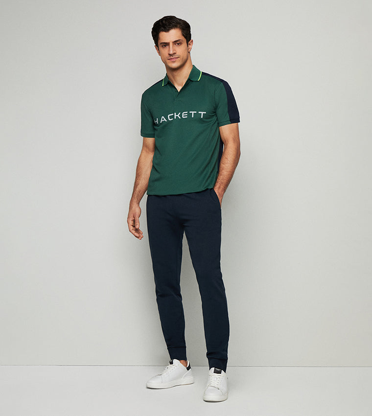 CAMISETA POLO HACKETT LONDON VERDE GRIS ALGODON (HM563270-6AB)