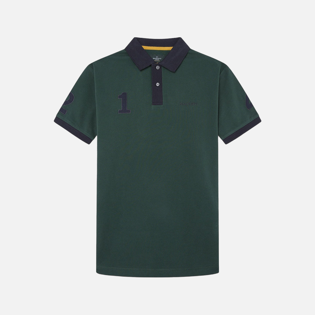 Camiseta Polo Number 1 Verde Oscuro H.L.