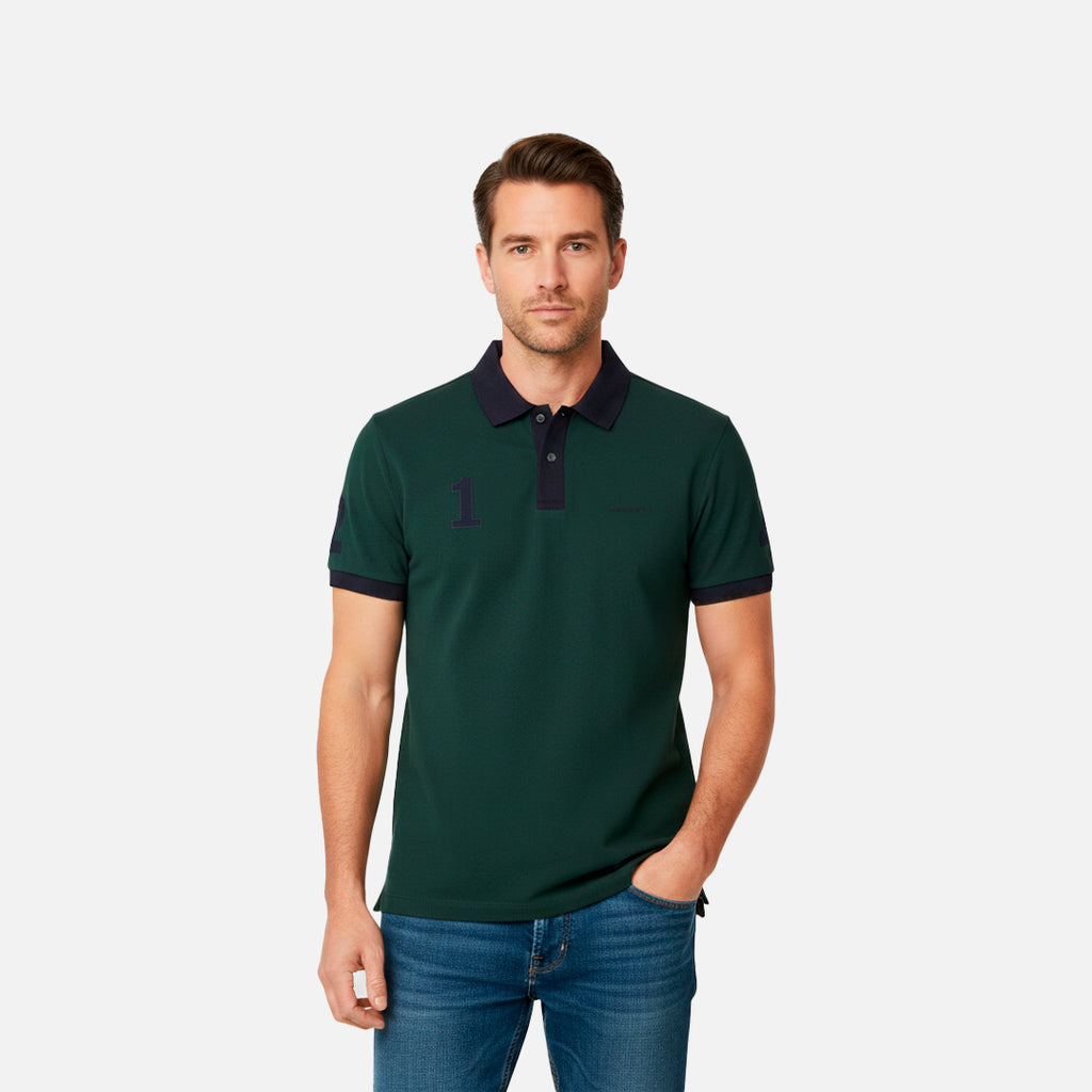 Camiseta Polo Number 1 Verde Oscuro H.L.