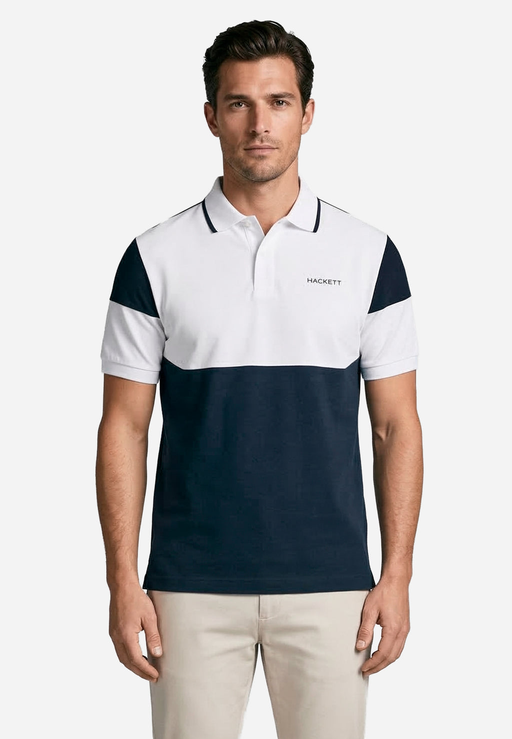Camiseta Polo Blanzo/Azul Hombre H.L.