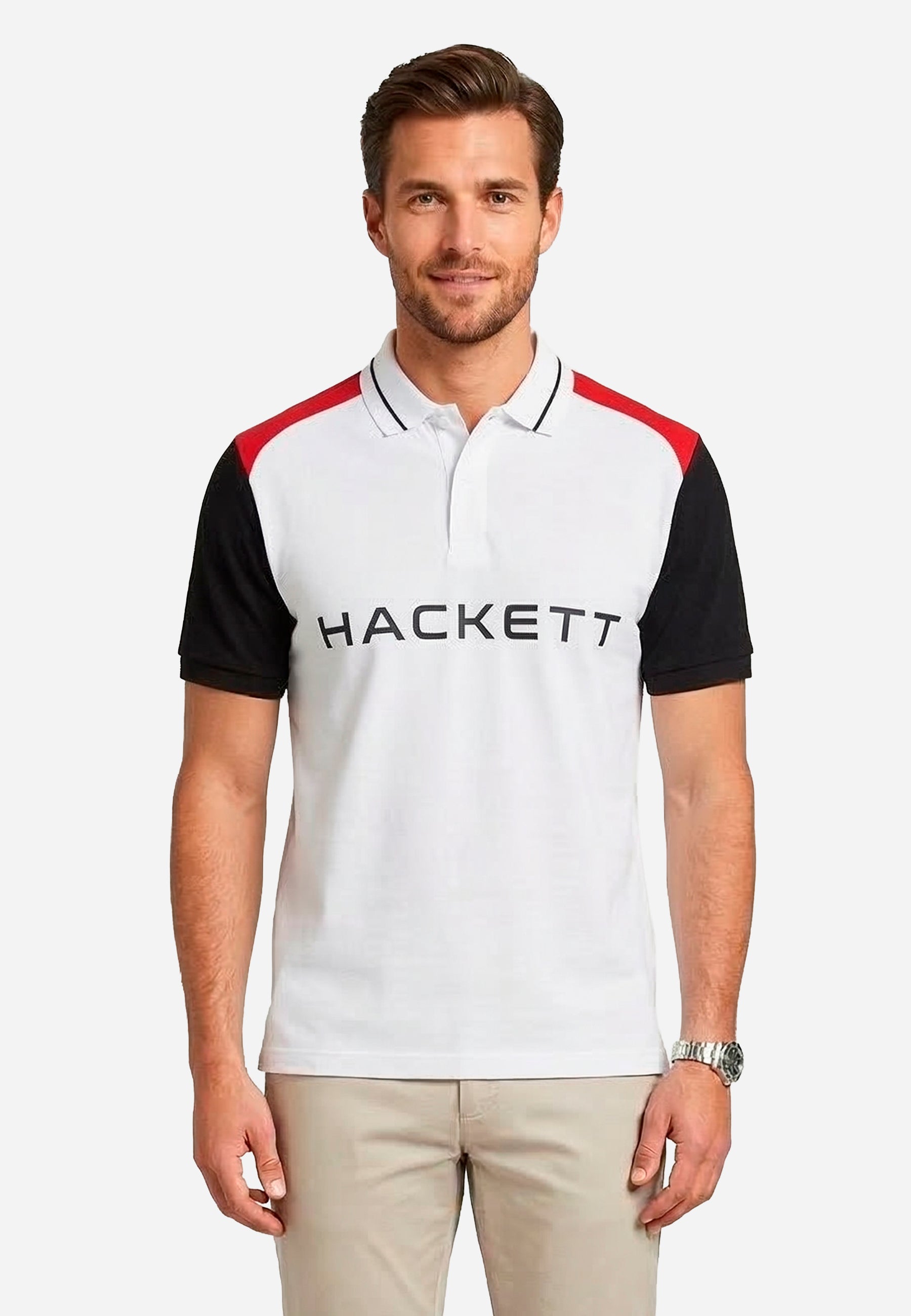 Camiseta Polo Blanca Versátil Hombre H.L.