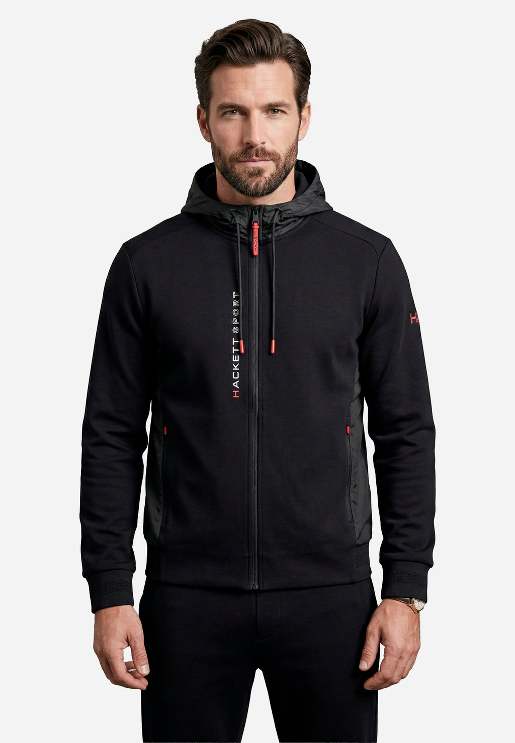 Chaqueta Zip-Up Negra Hombre H.L