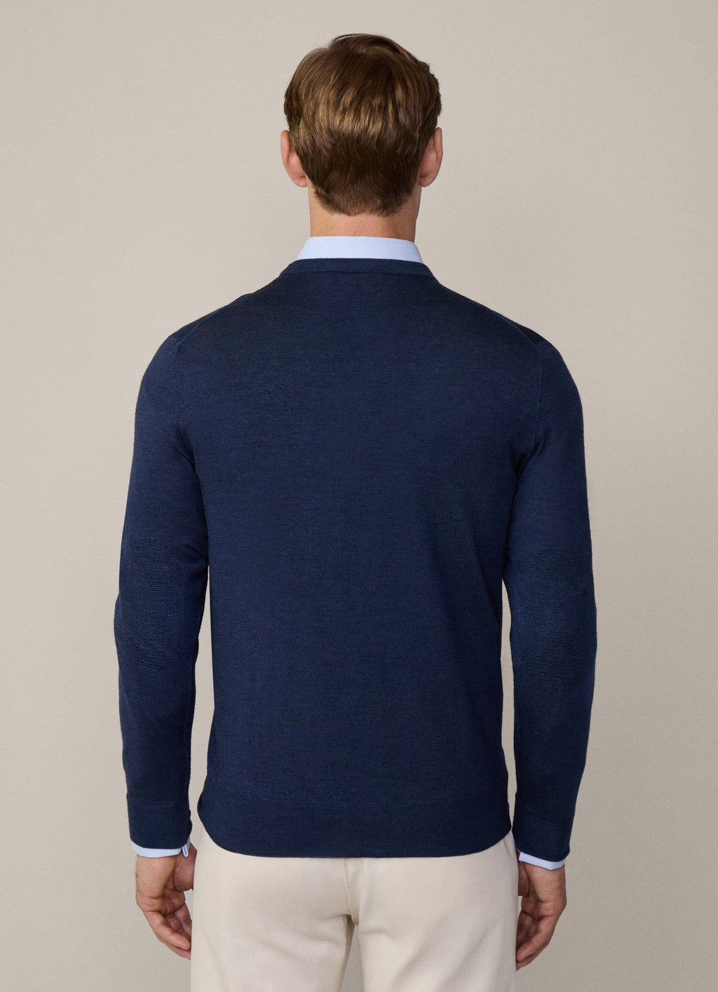 SWETER HACKETT LONDON AZUL LANA MERINO + SEDA (HM702926-595)
