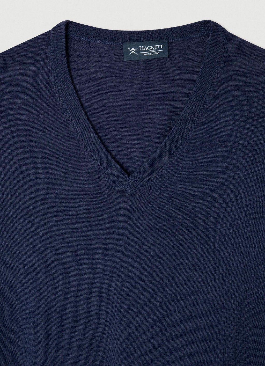 SWETER HACKETT LONDON AZUL LANA MERINO + SEDA (HM702927-595)