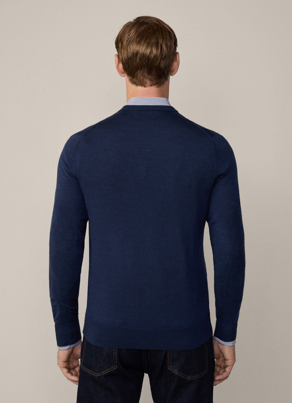 SWETER HACKETT LONDON AZUL LANA MERINO + SEDA (HM702927-595)