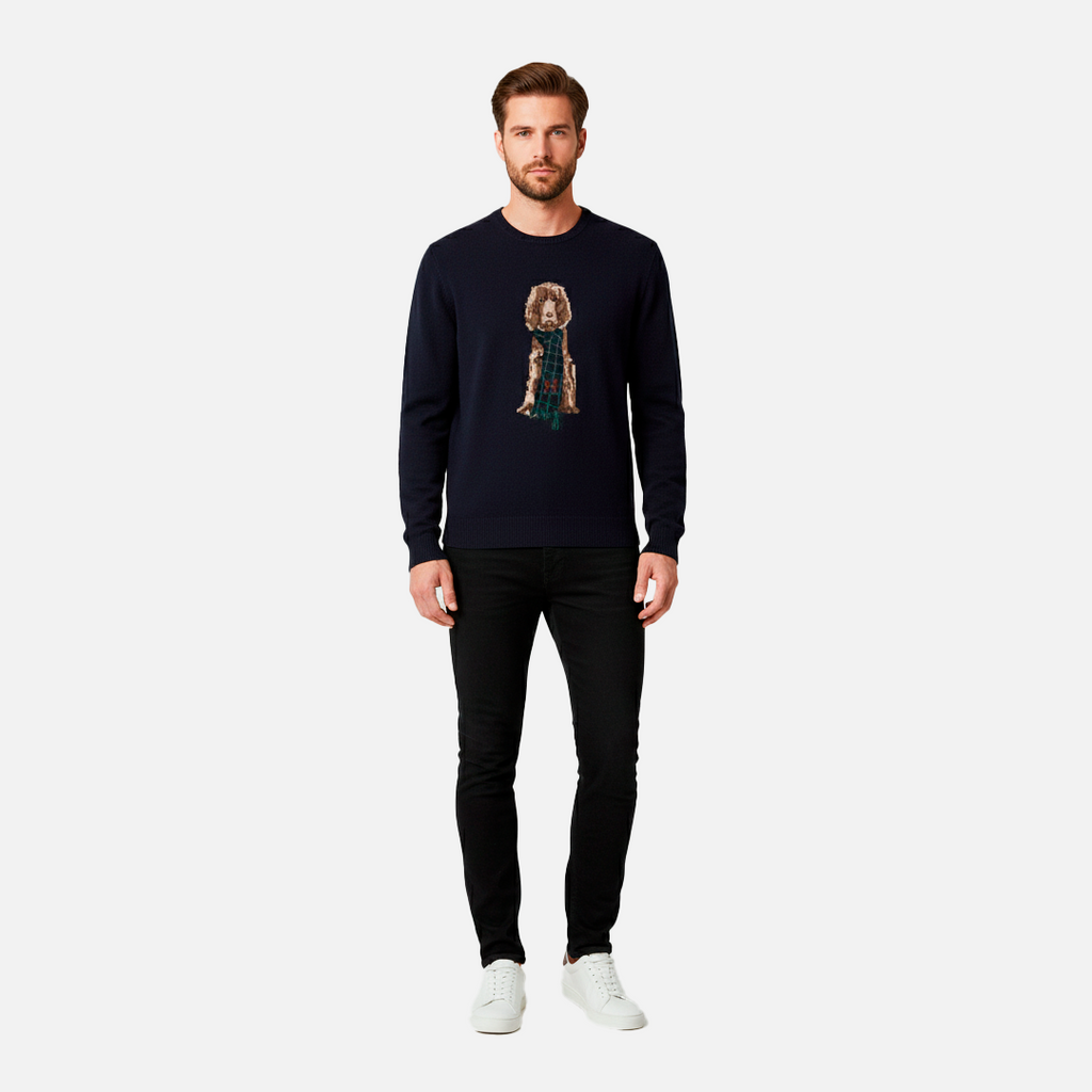 Sweater Harry Intarsia Azul Medianoche H.L.