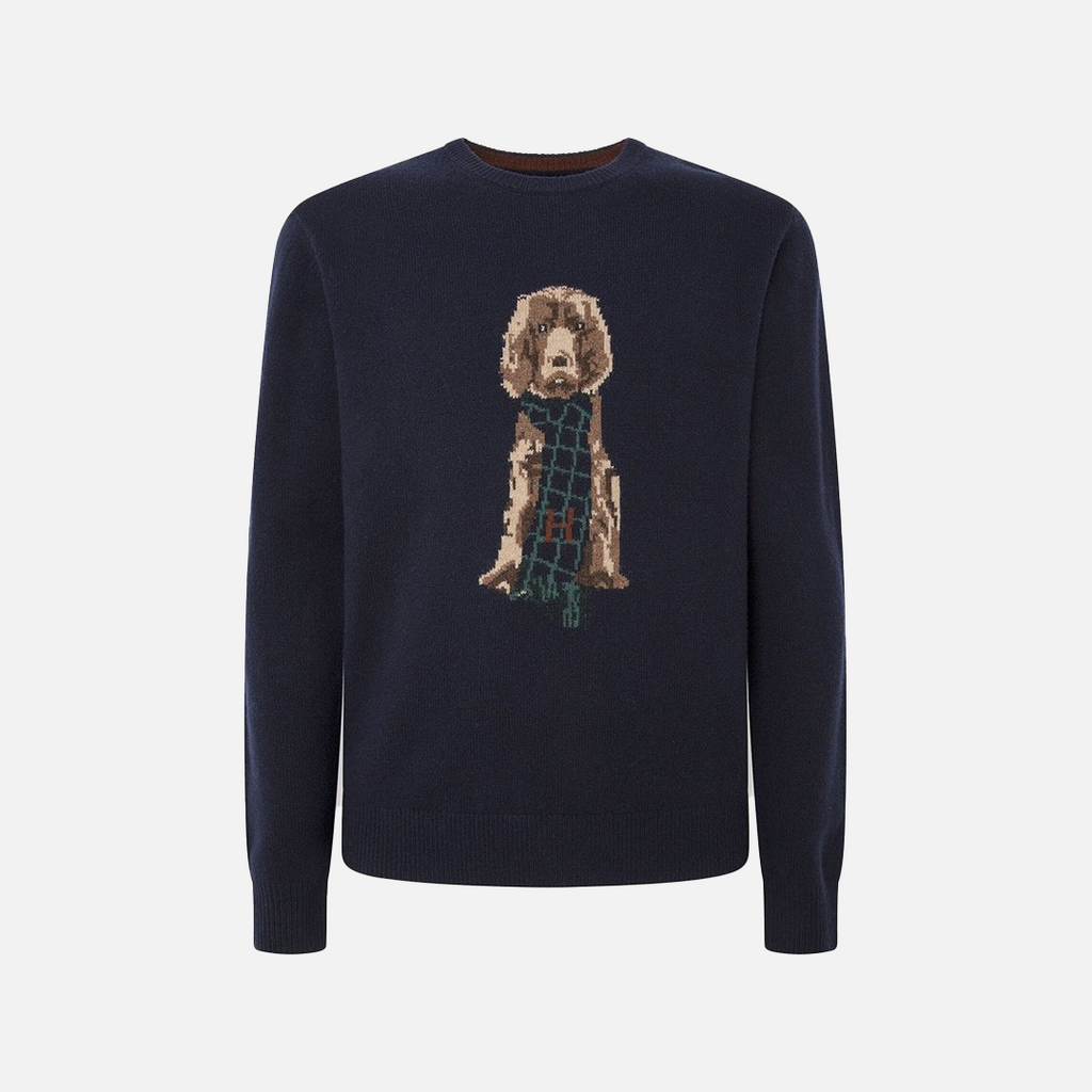 Sweater Harry Intarsia Azul Medianoche H.L.