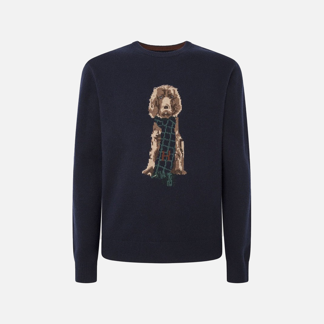 Sweater Harry Intarsia Azul Medianoche H.L.