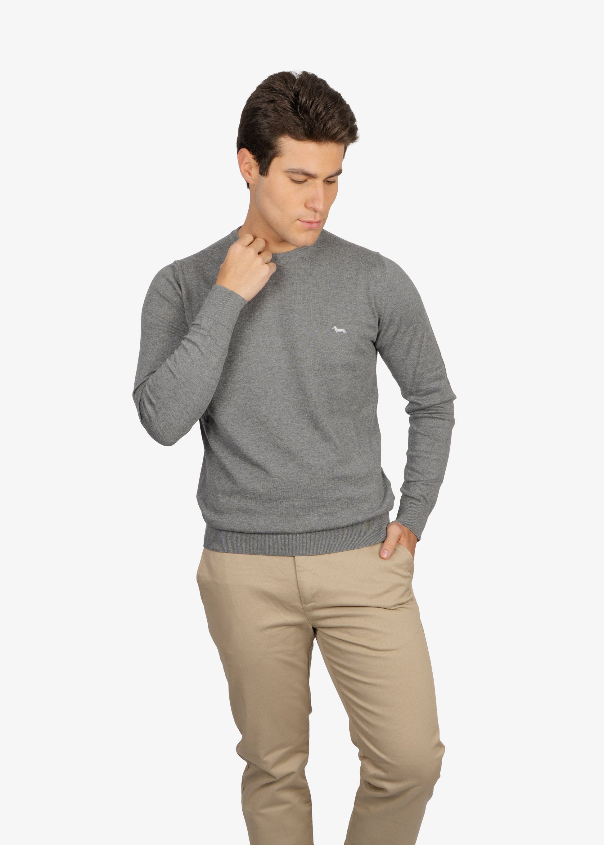 Sweater Cuello Redondo Gris H&B