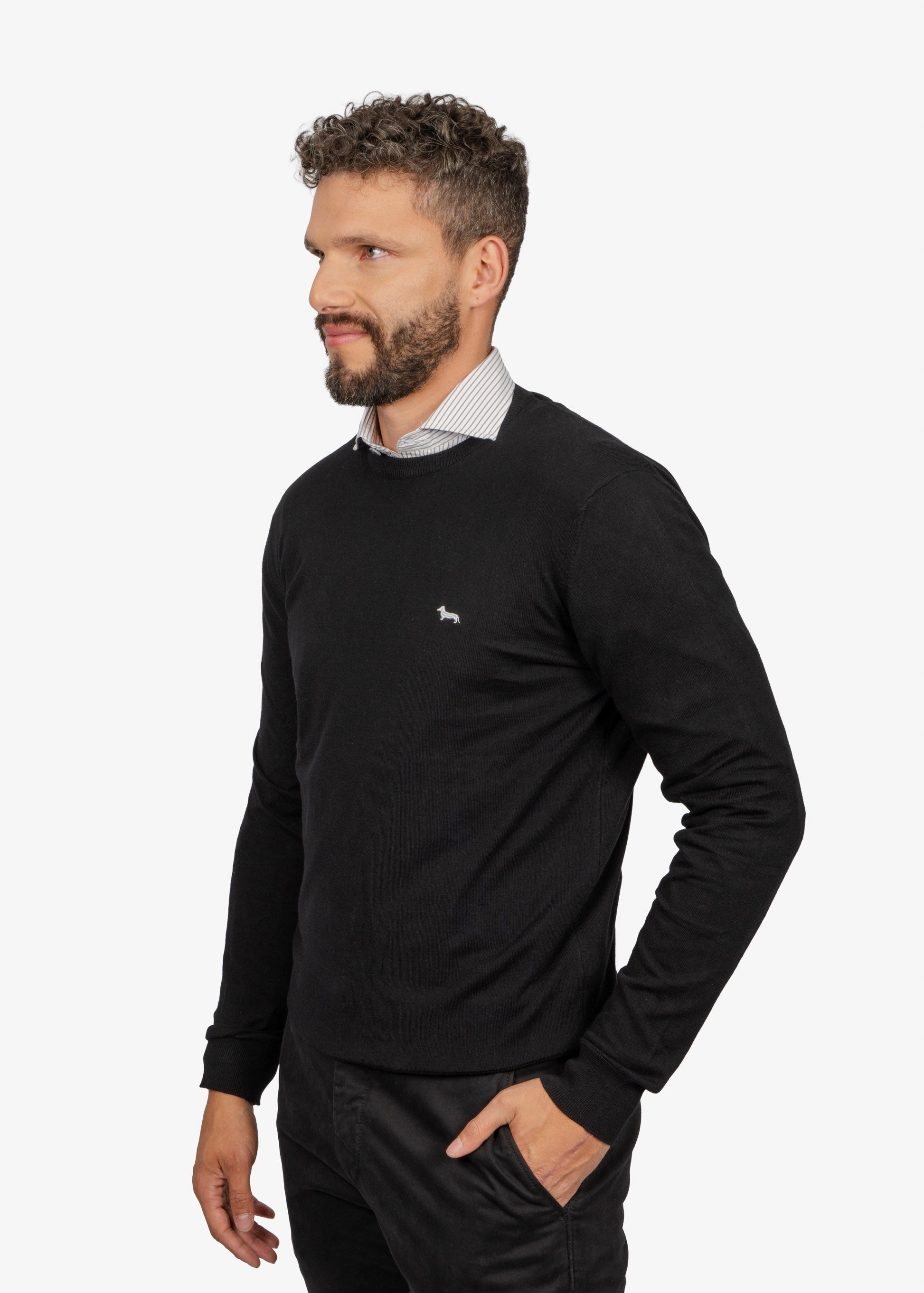 Sweater Cuello Redondo Negro H&B