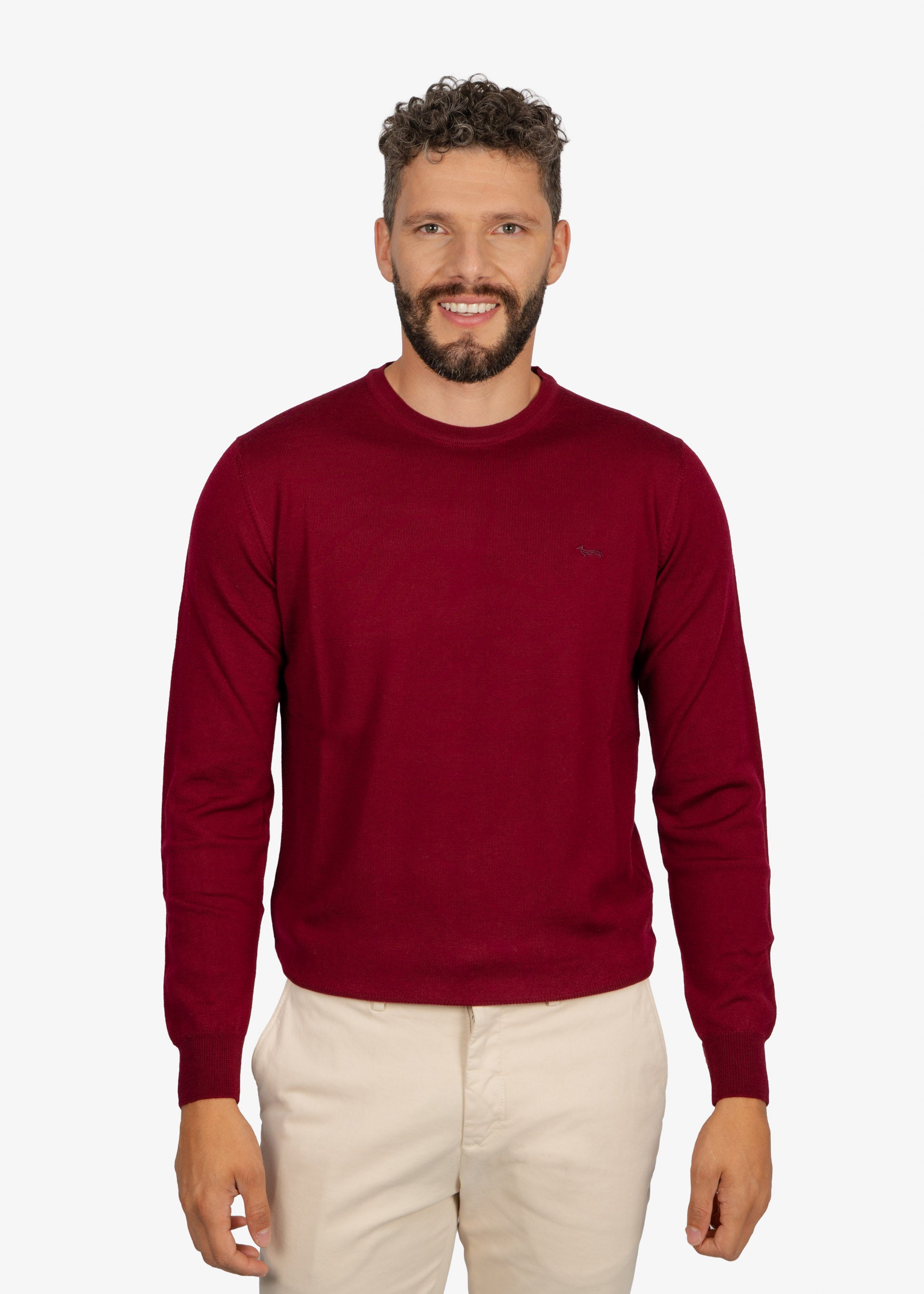 Sweater Clásico Cuello Redondo Vinotinto H&B
