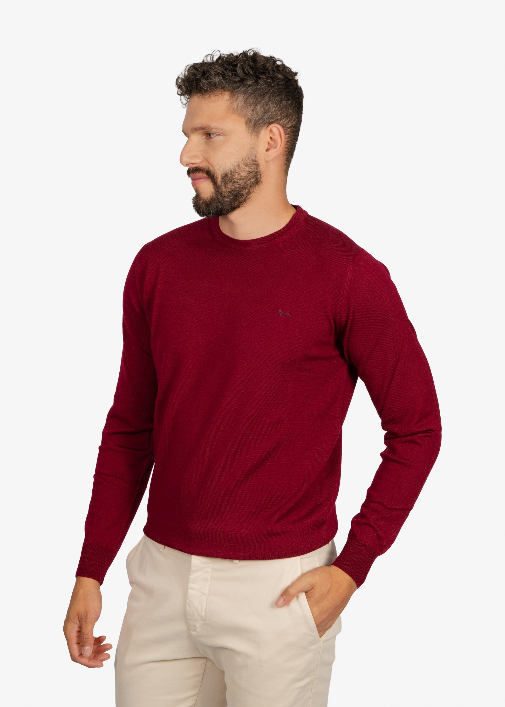 Sweater Clásico Cuello Redondo Vinotinto H&B