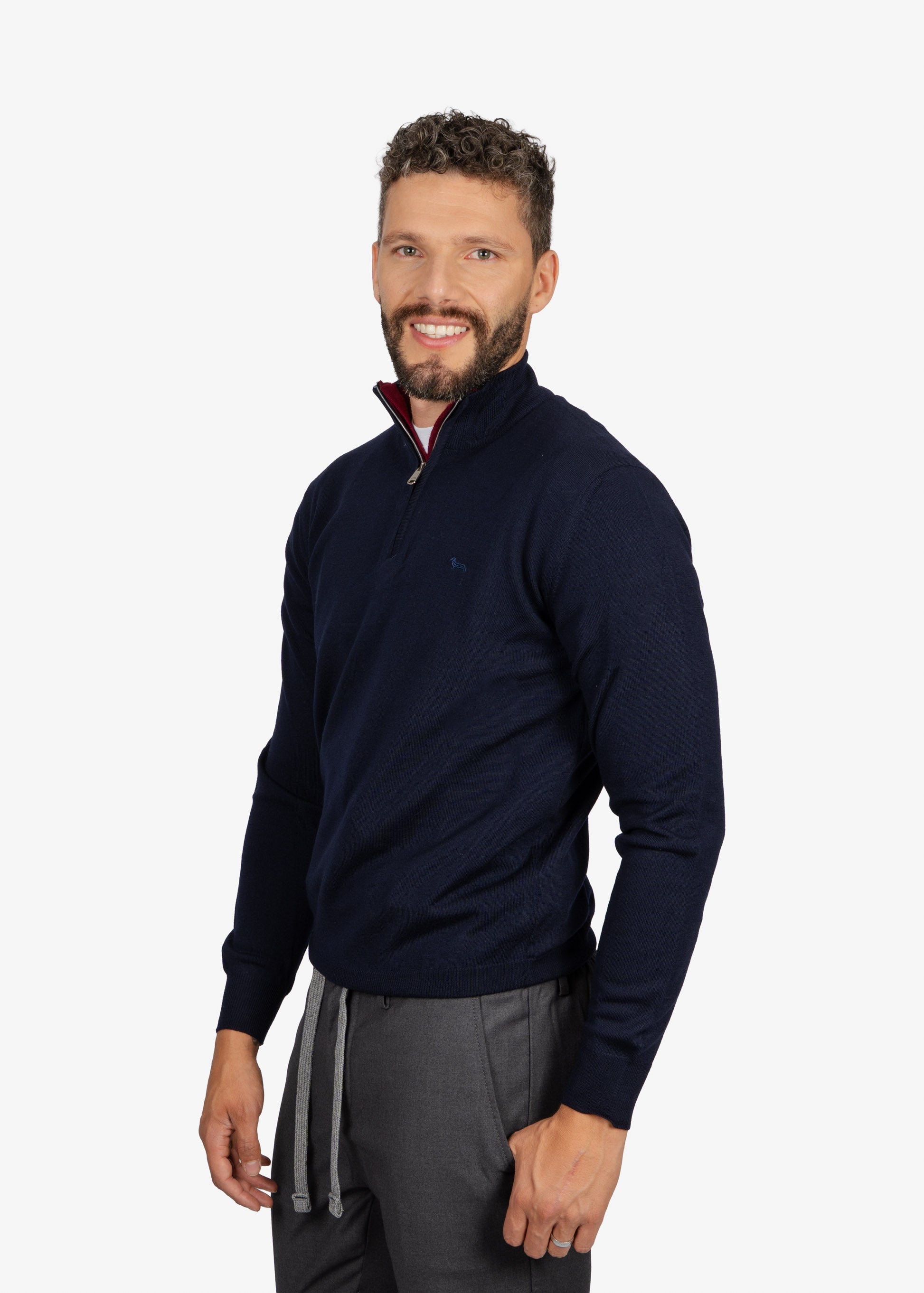 Sweater Halfzip Azul Marino