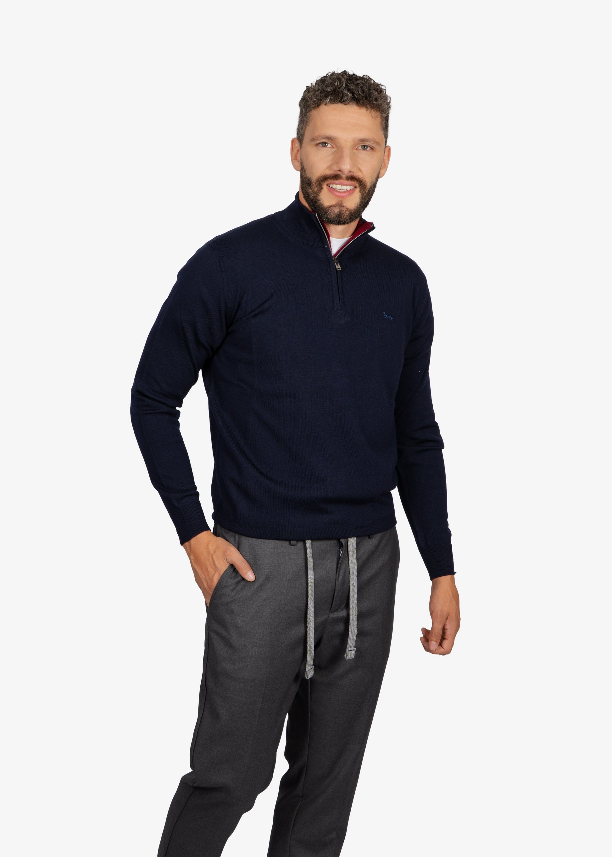 Sweater Halfzip Azul Marino