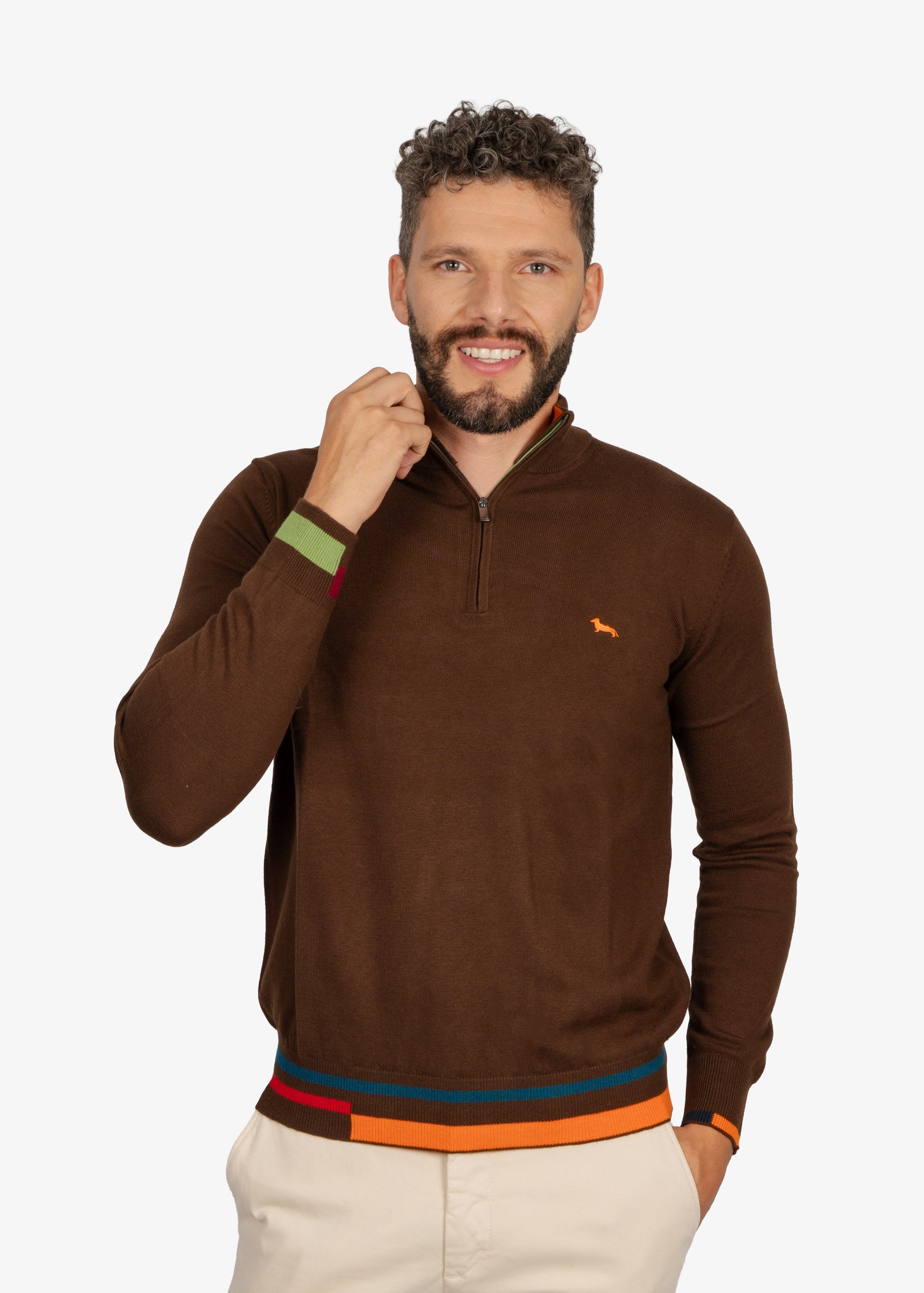 Sweater Halfzip Café H&B