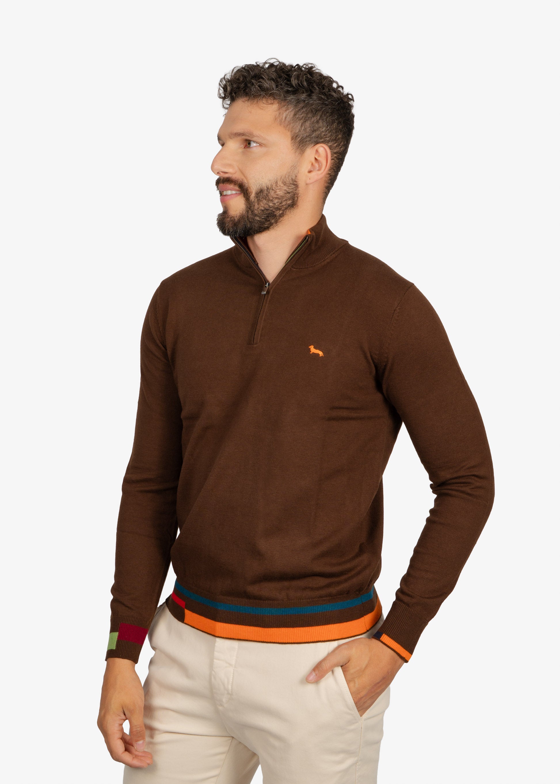 Sweater Halfzip Café H&B