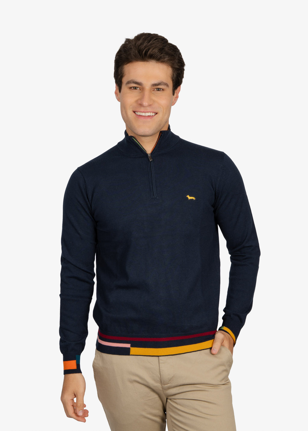 Sweater Halfzip Azul Oscuro H&B