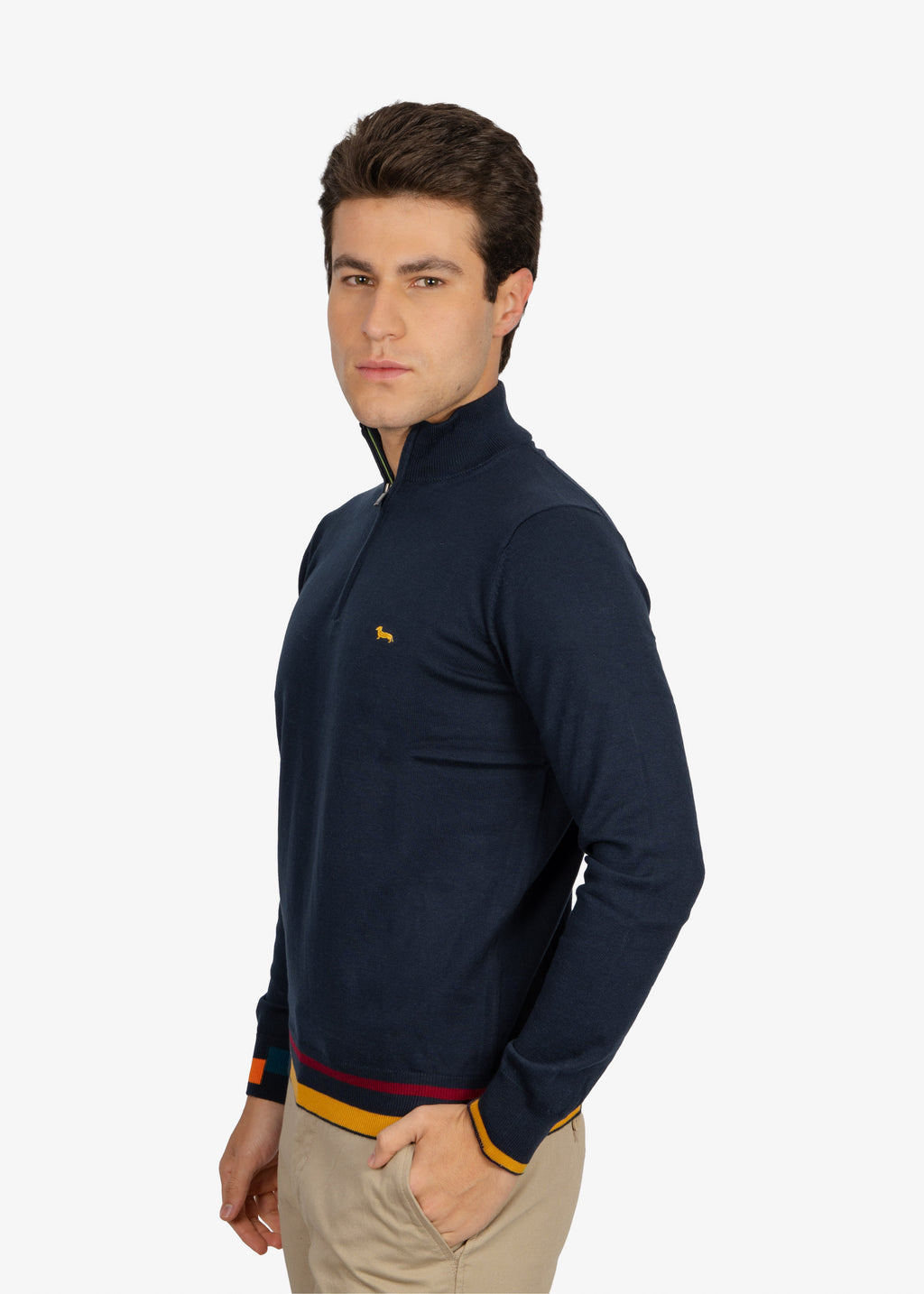 Sweater Halfzip Azul Oscuro H&B