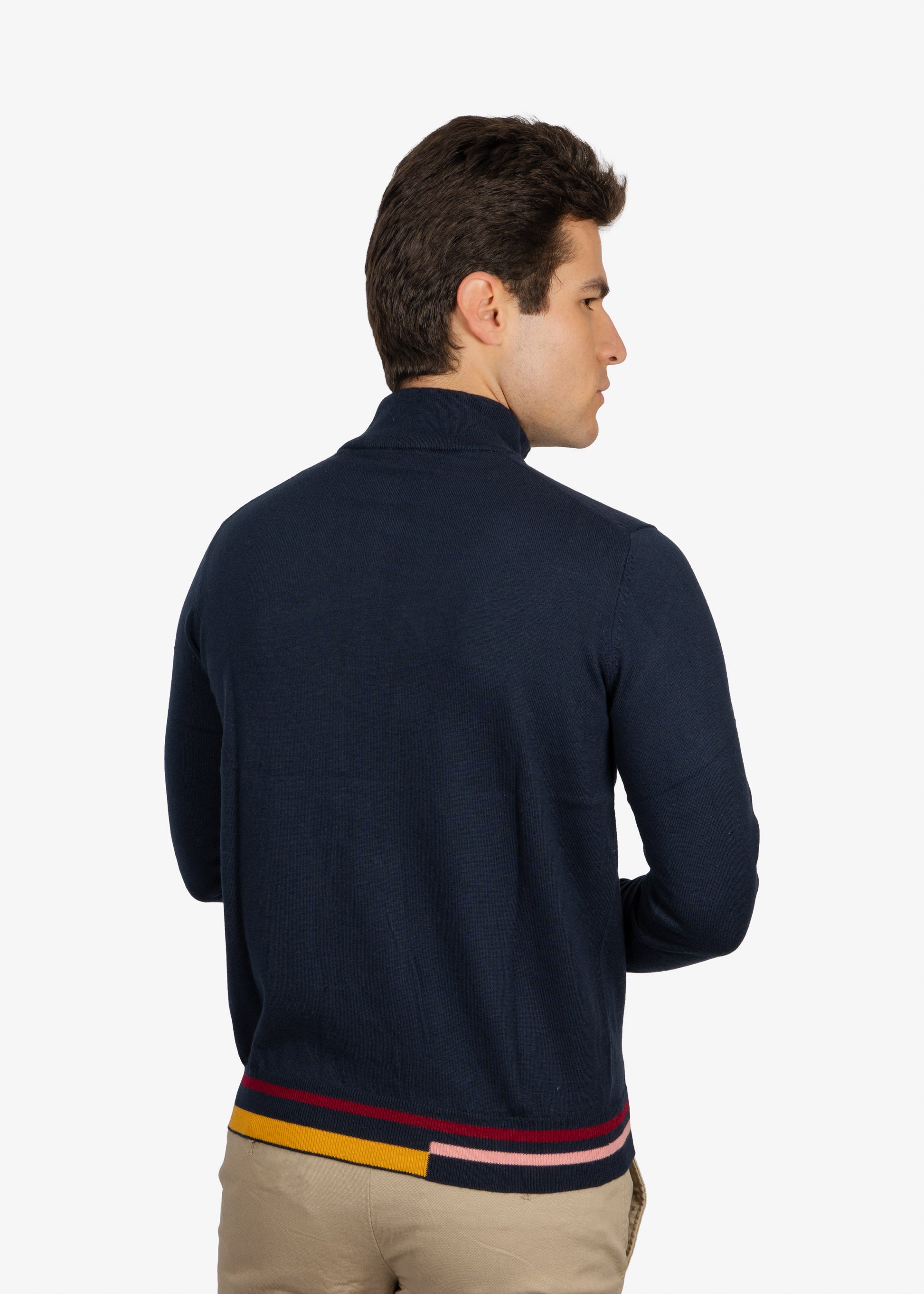 Sweater Halfzip Azul Oscuro H&B