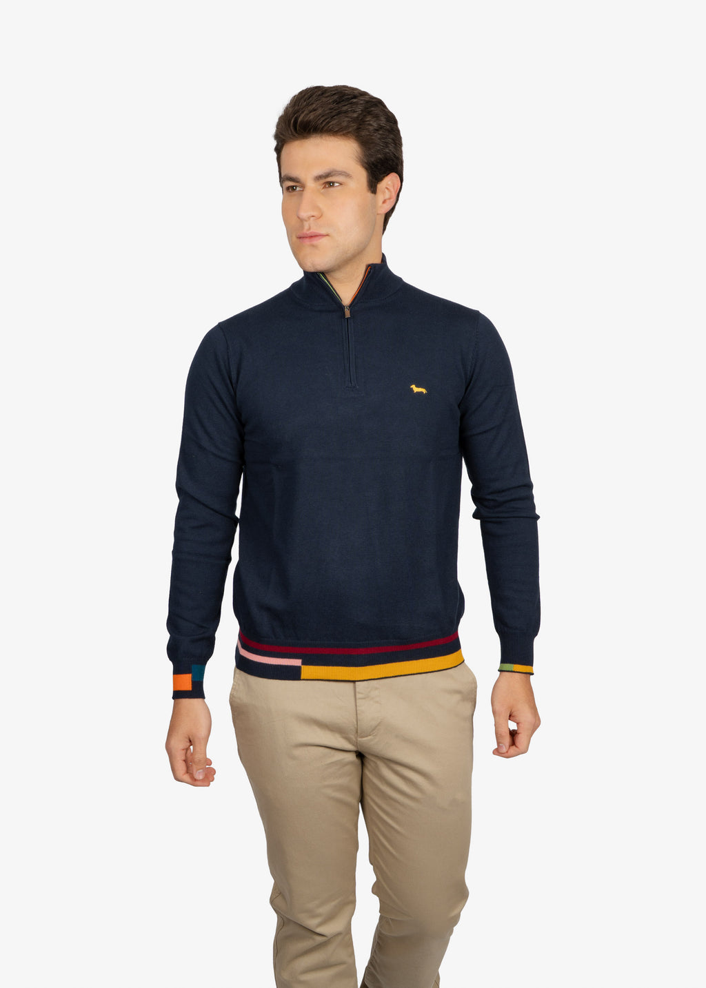 Sweater Halfzip Azul Oscuro H&B