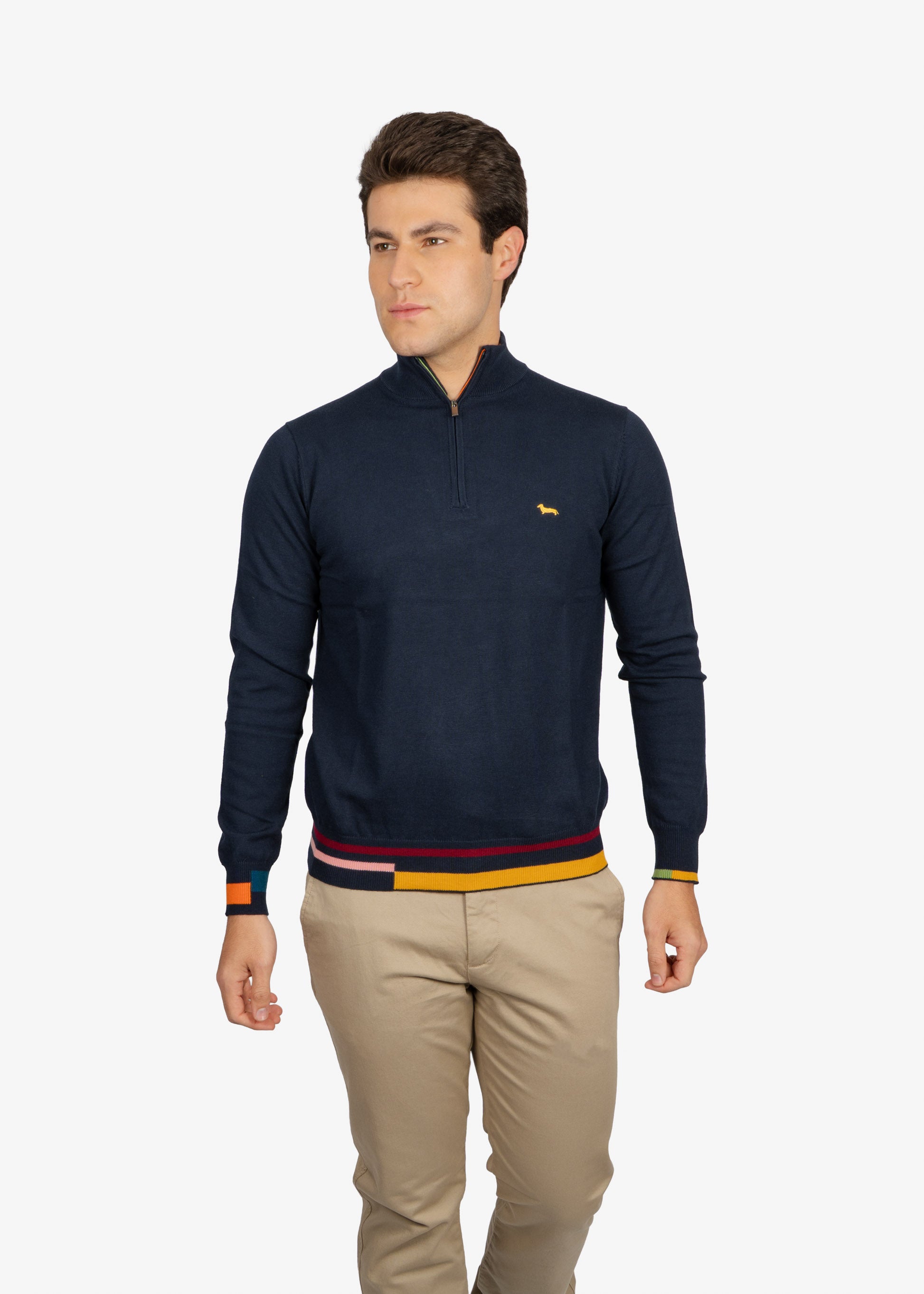 Sweater Halfzip Azul Oscuro H&B