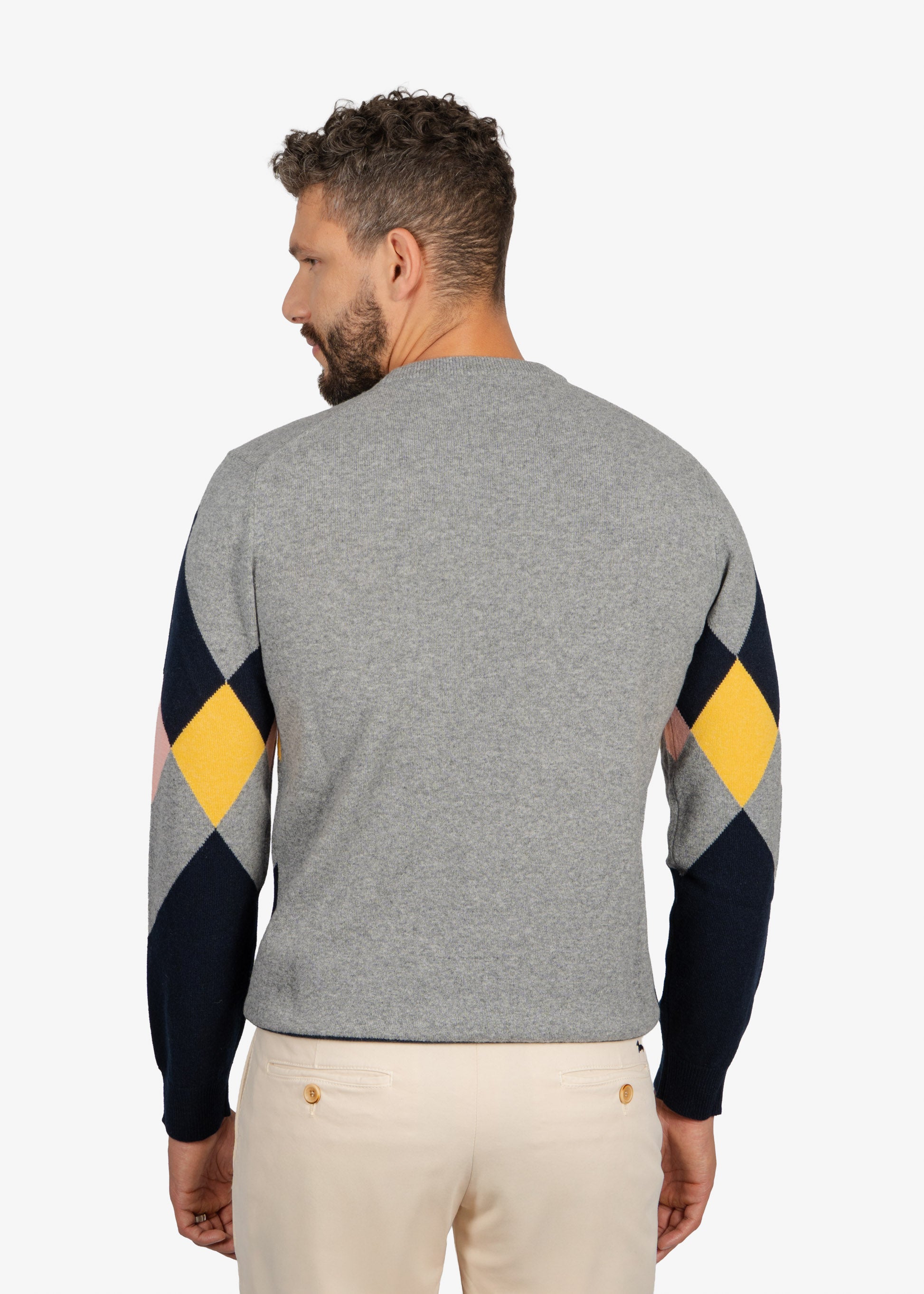 Sweater Argyle Gris Estampado H&B