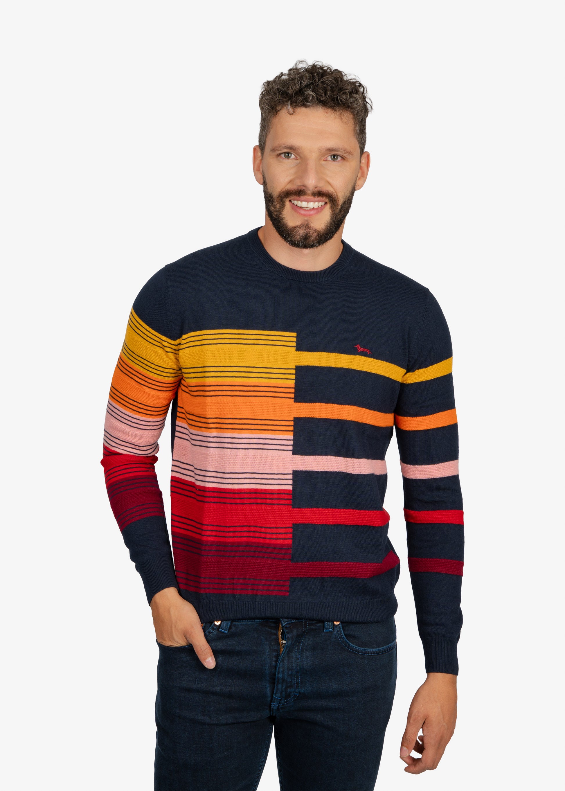 Sweater Cuello Redondo con Rayas H&B