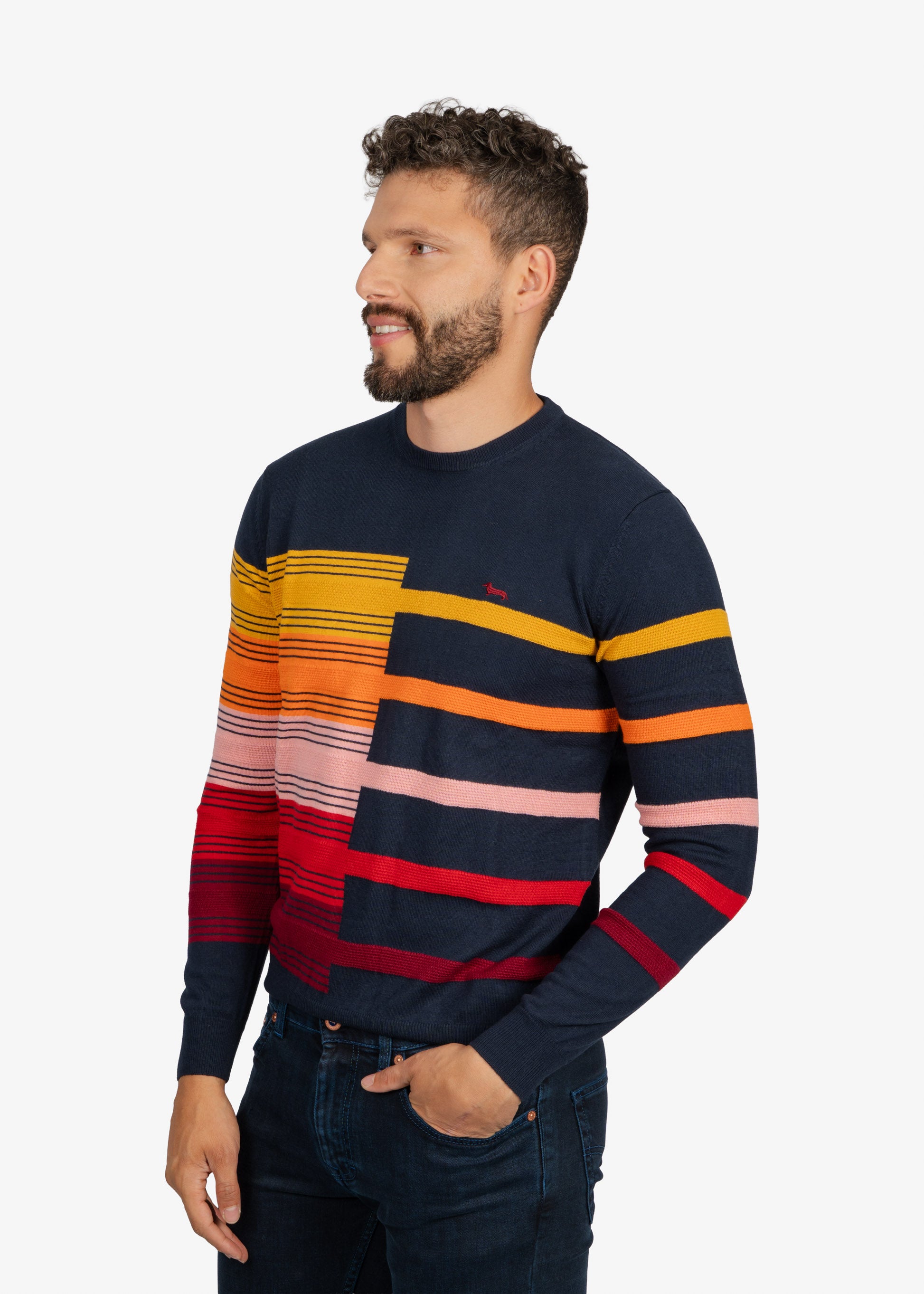 Sweater Cuello Redondo con Rayas H&B