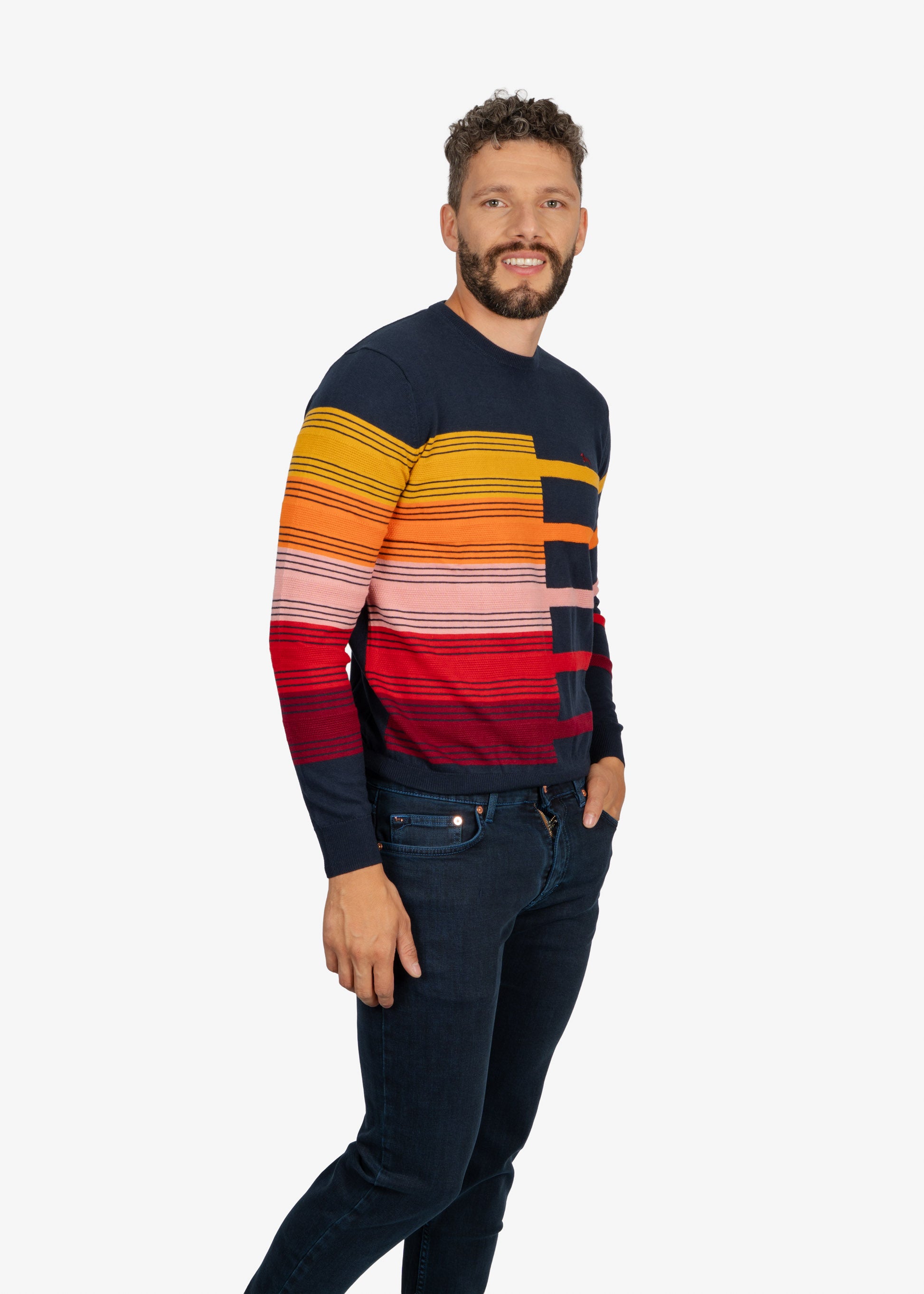 Sweater Cuello Redondo con Rayas H&B
