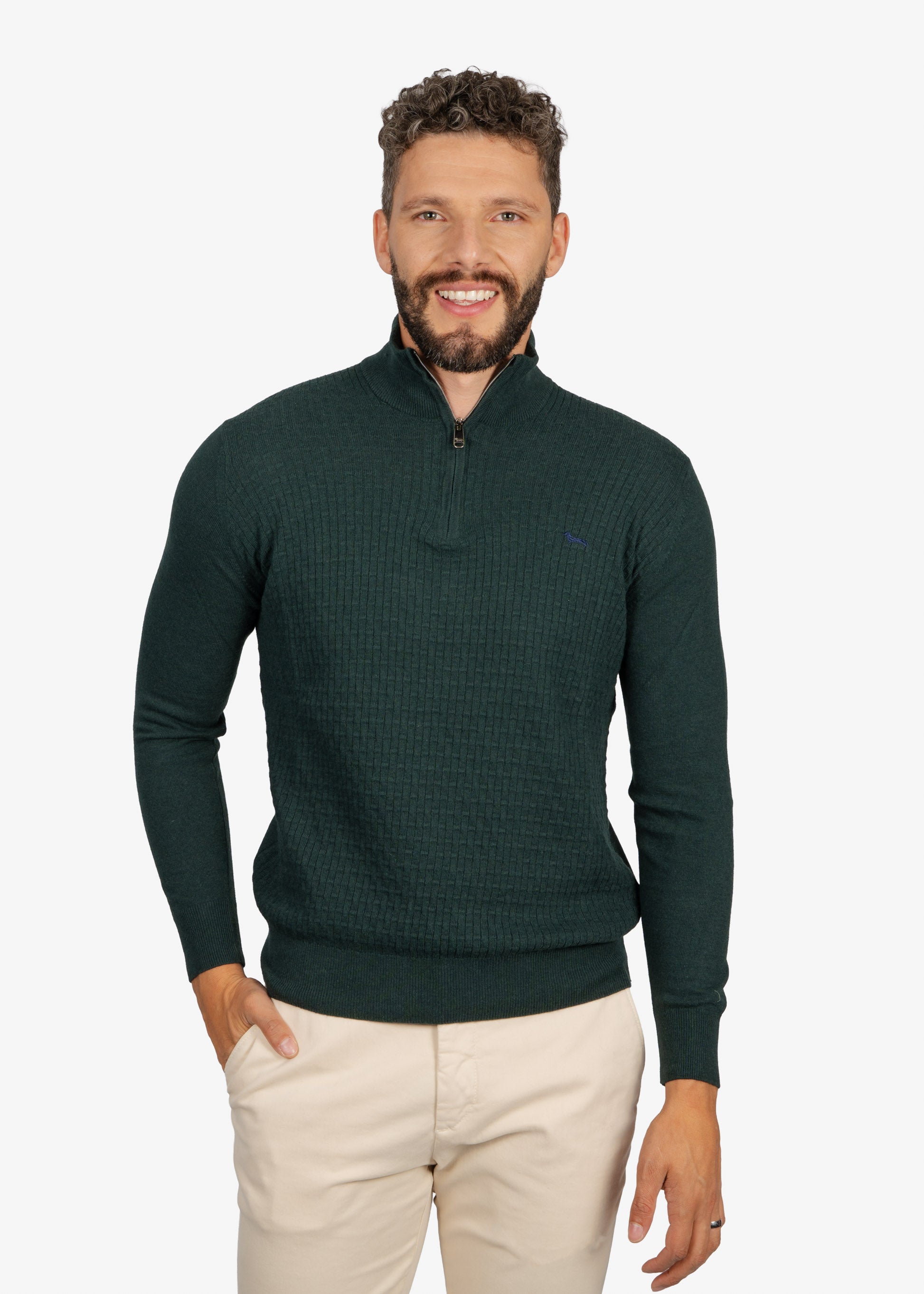 Sweater Halfzip Verde Oscuro H&B