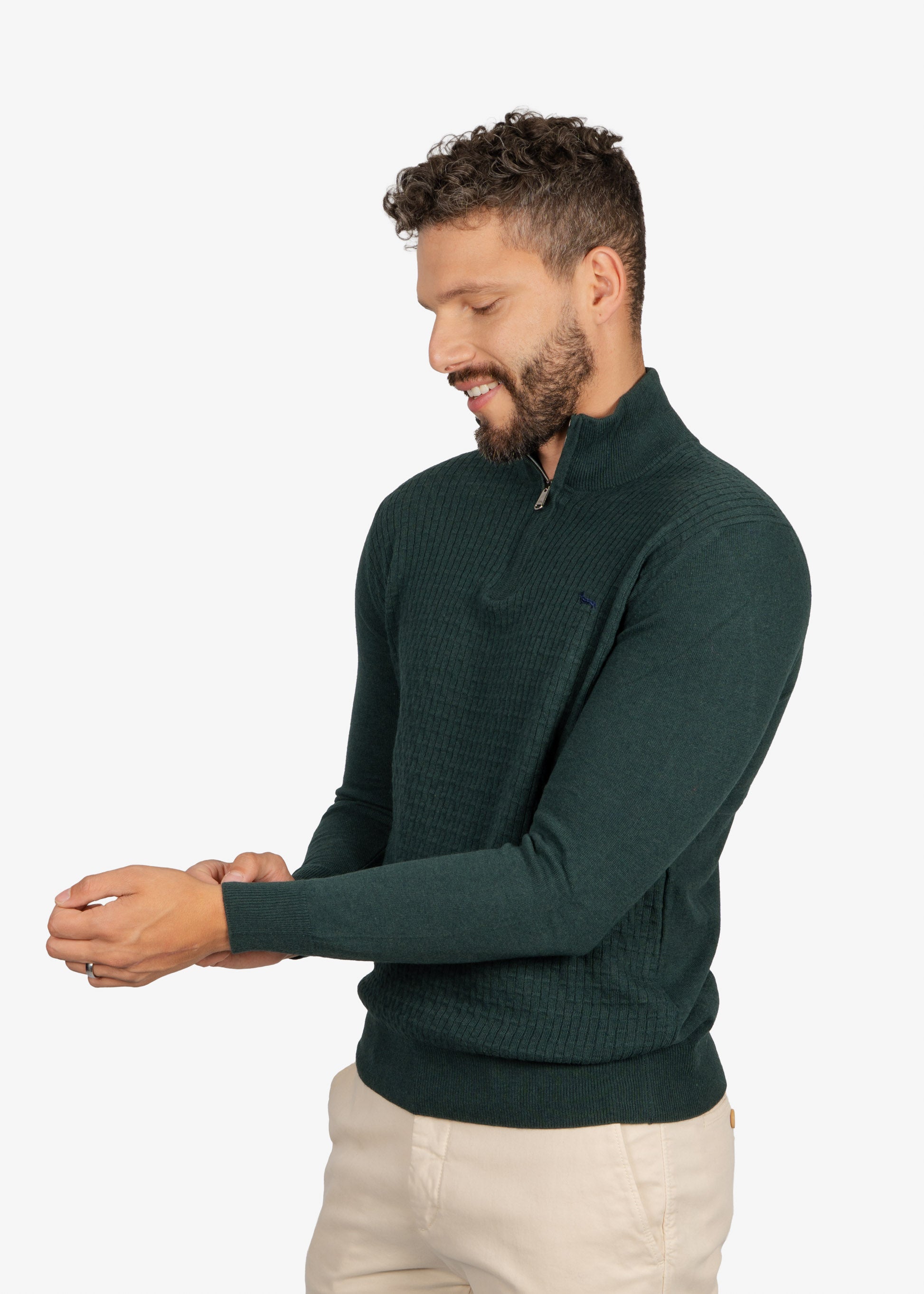Sweater Halfzip Verde Oscuro H&B
