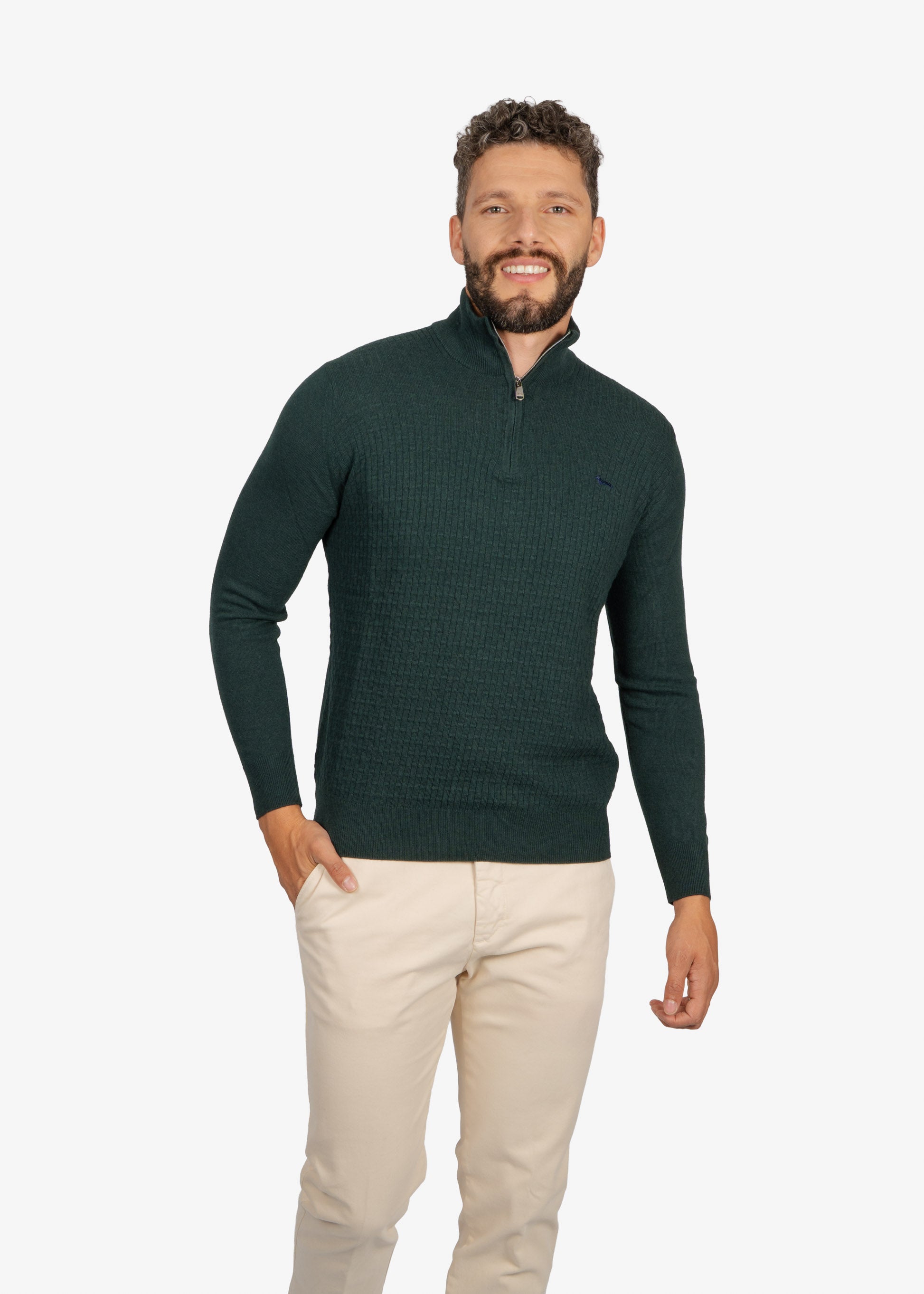 Sweater Halfzip Verde Oscuro H&B