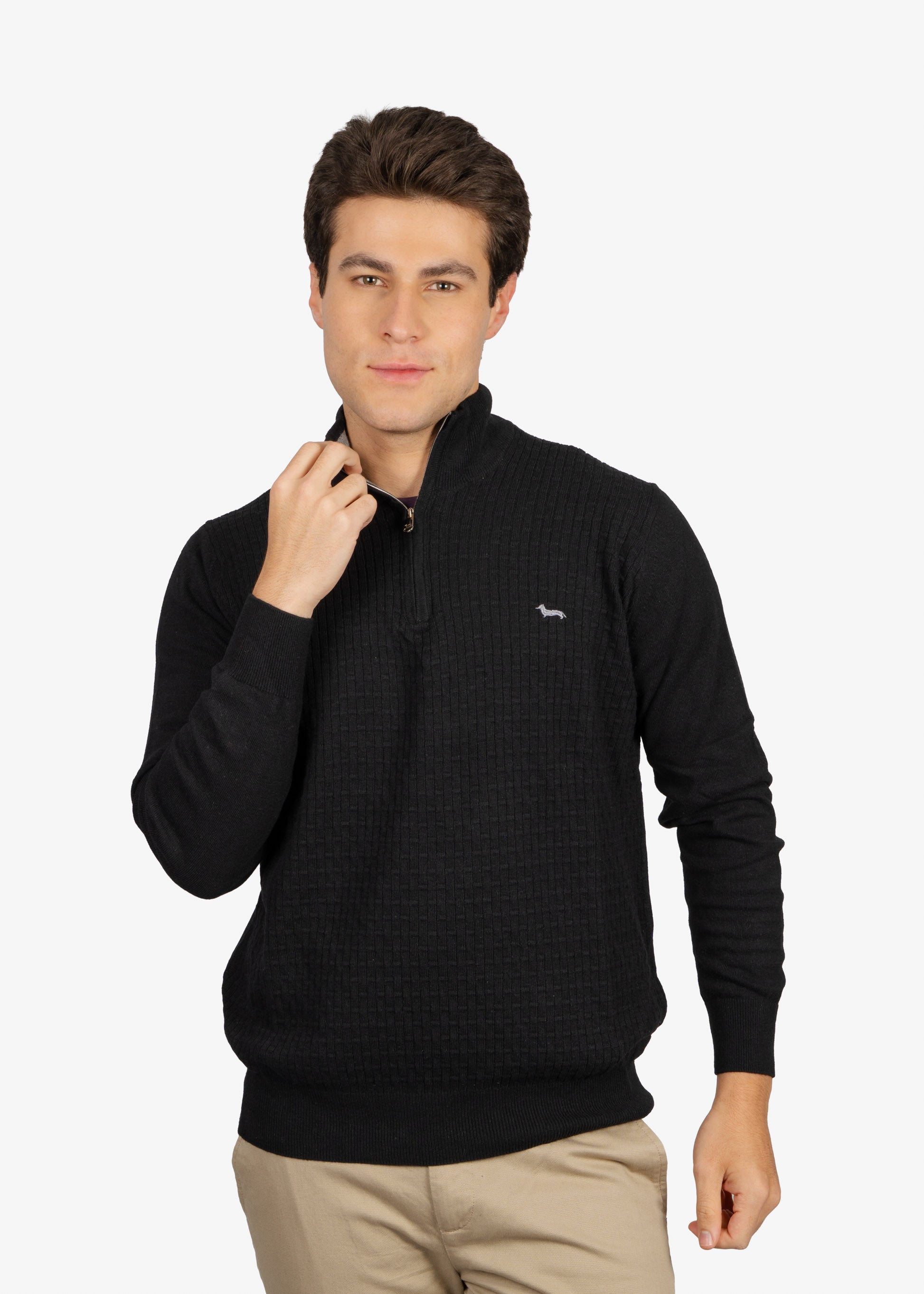 Sweater Halfzip Negro H&B