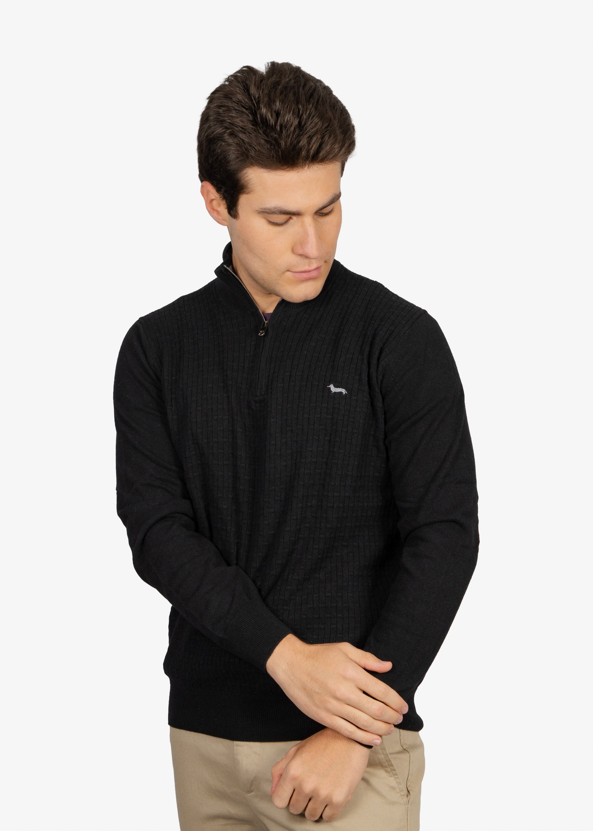 Sweater Halfzip Negro H&B