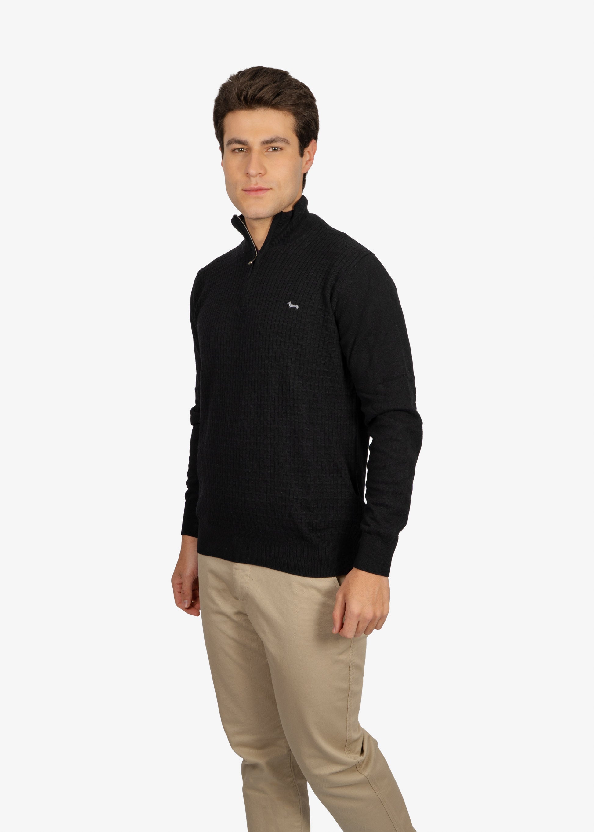 Sweater Halfzip Negro H&B